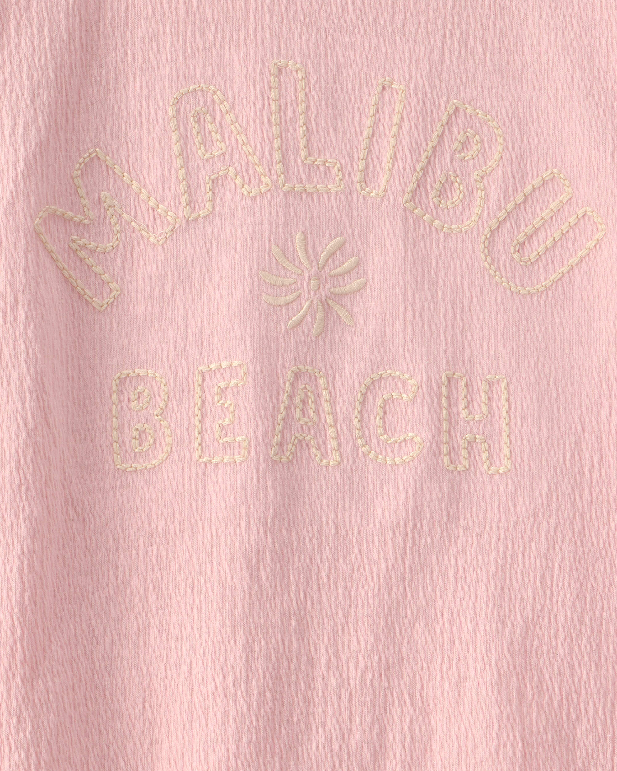 Girls 'Malibu Beach' Crinkle Top - Pink