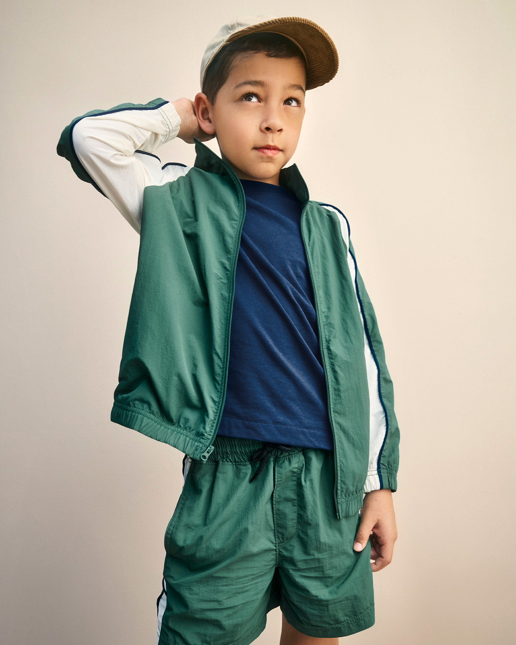 Boys Colourblock Active Windbreaker - Green
