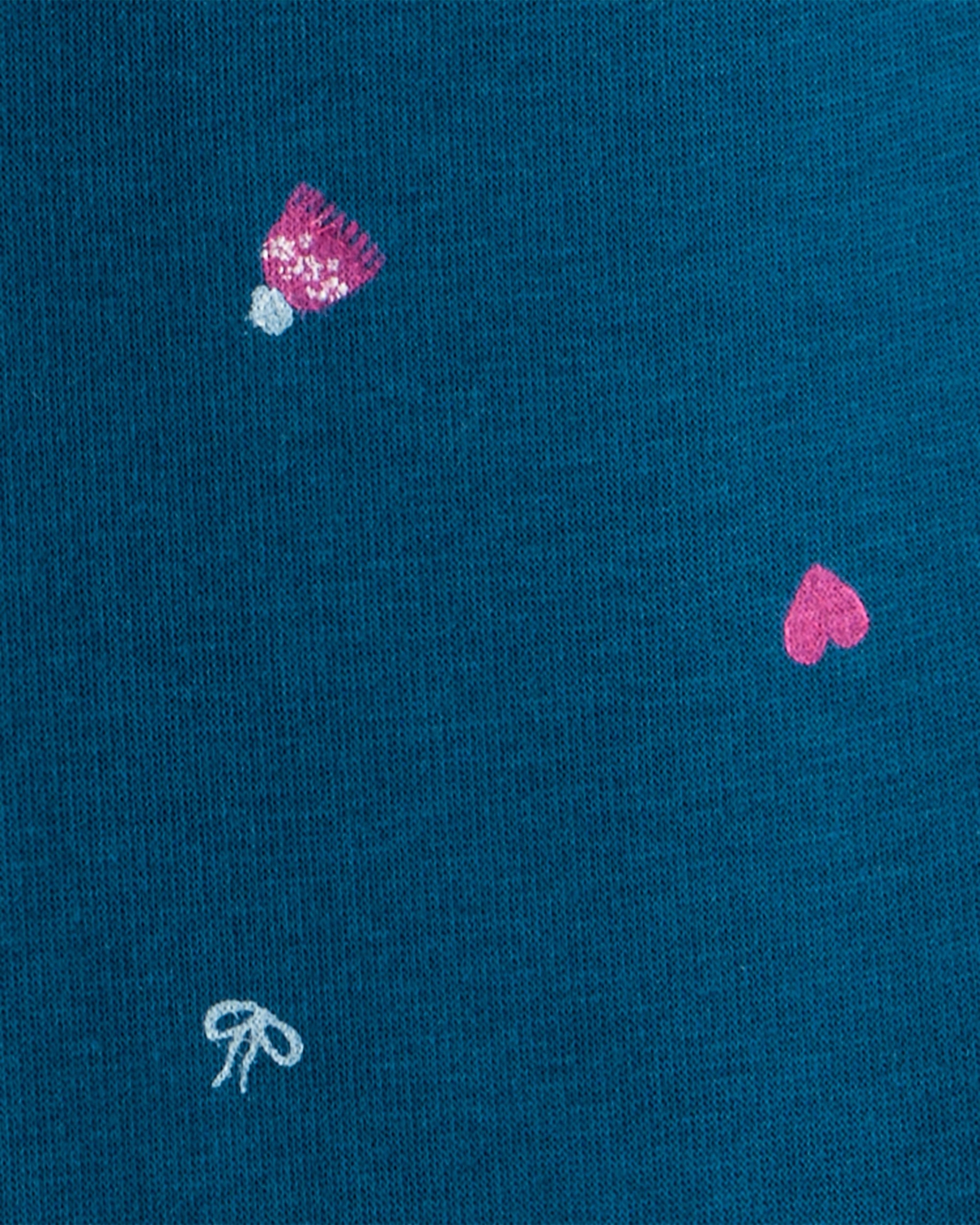 Girls Ice Skate Print Pull-On Stretch Cozy Leggings - Blue