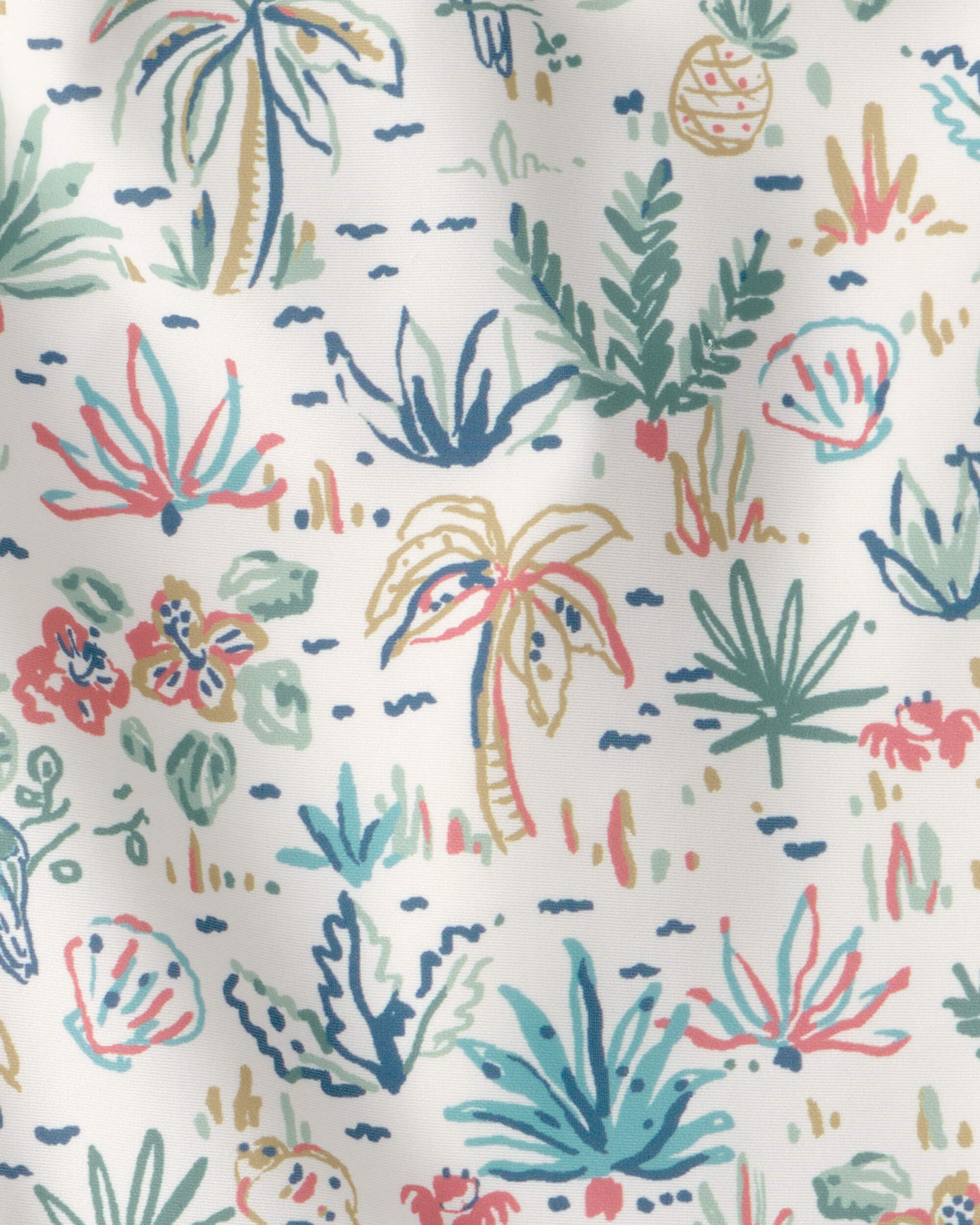 Girls Recycled Swimsuit Tropical Paradise Print