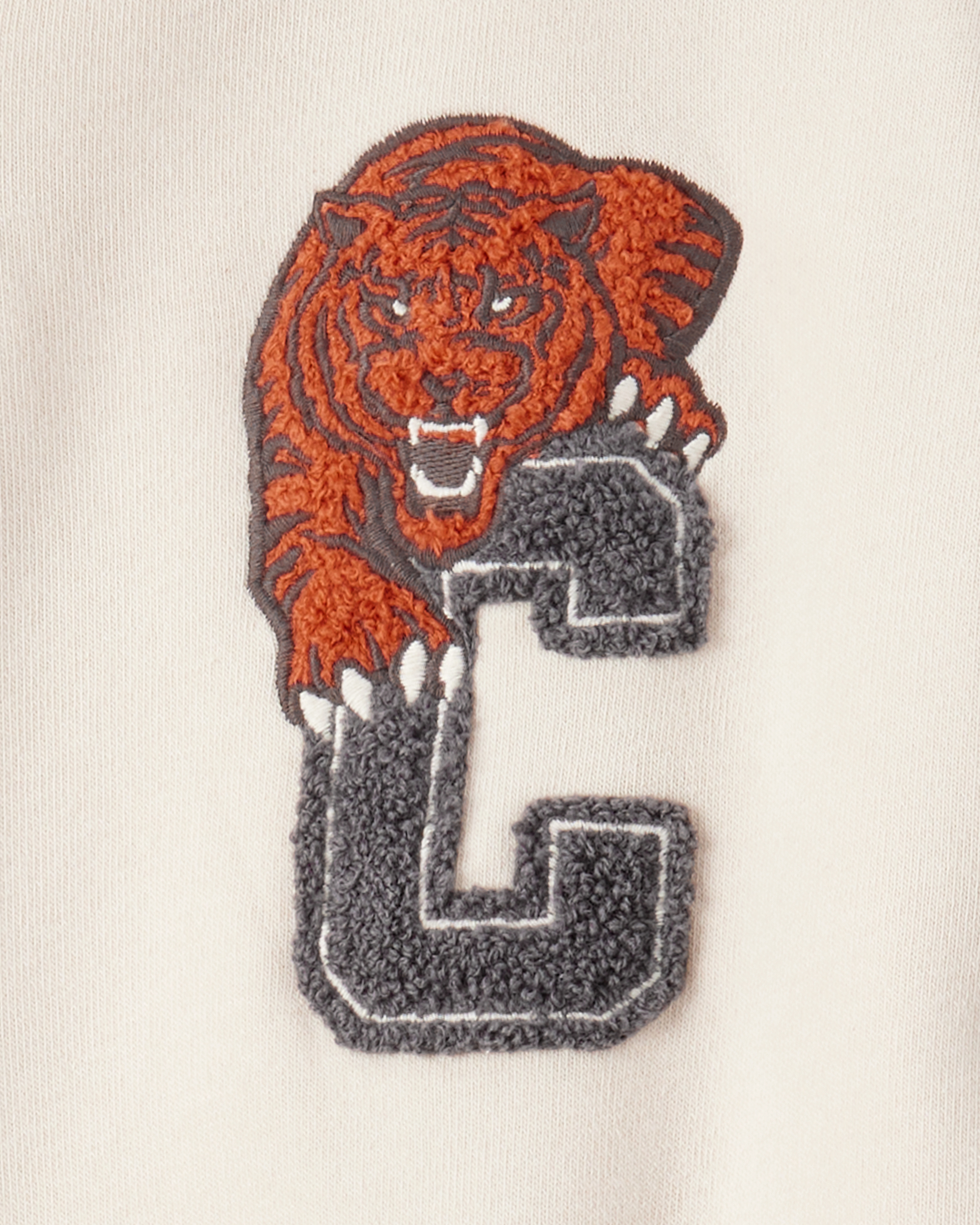 Boys Hooded Varsity Jacket - Cream