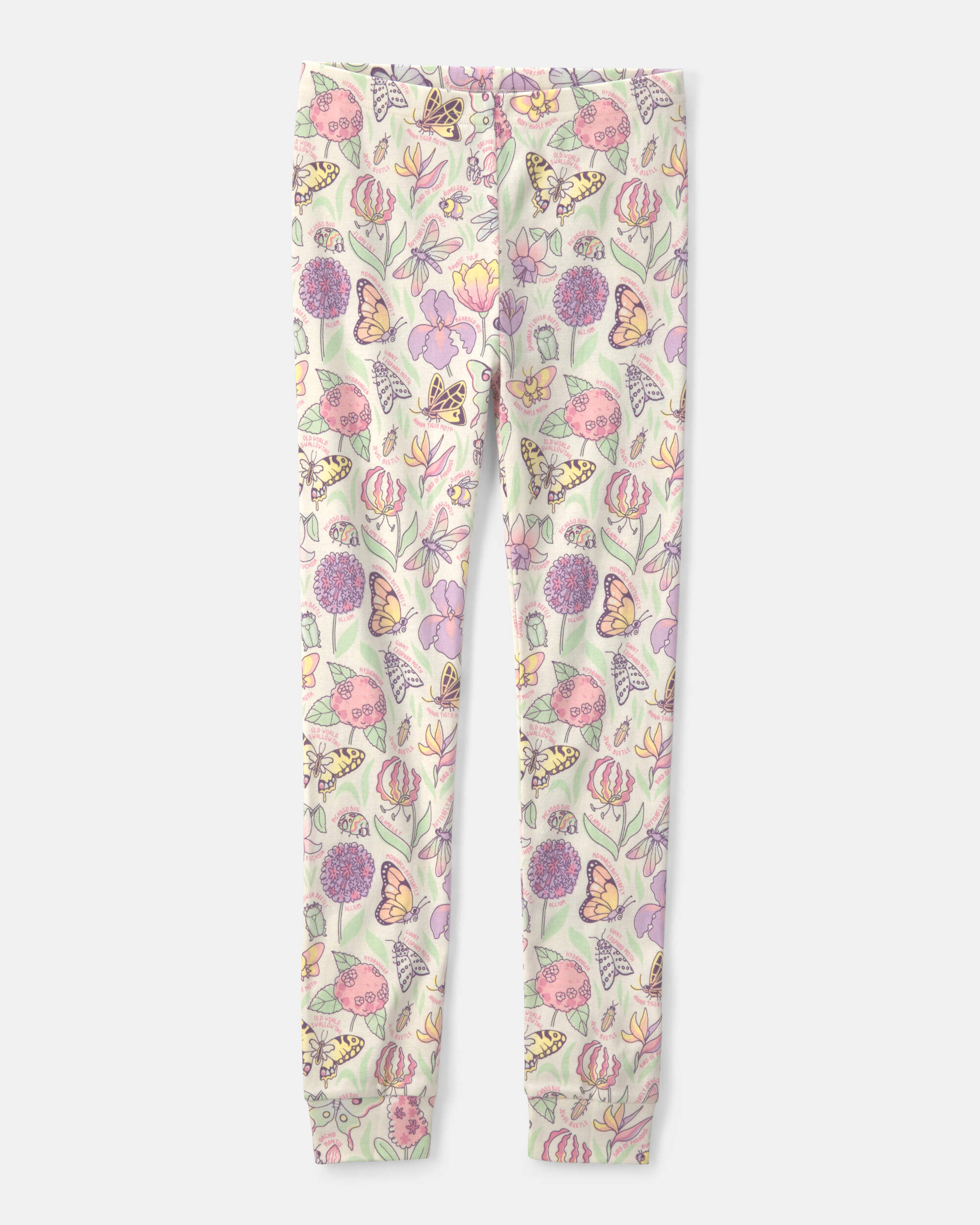 Girls Butterfly 100% Cotton Snug Fit 2-Piece Pyjama Set - Cream