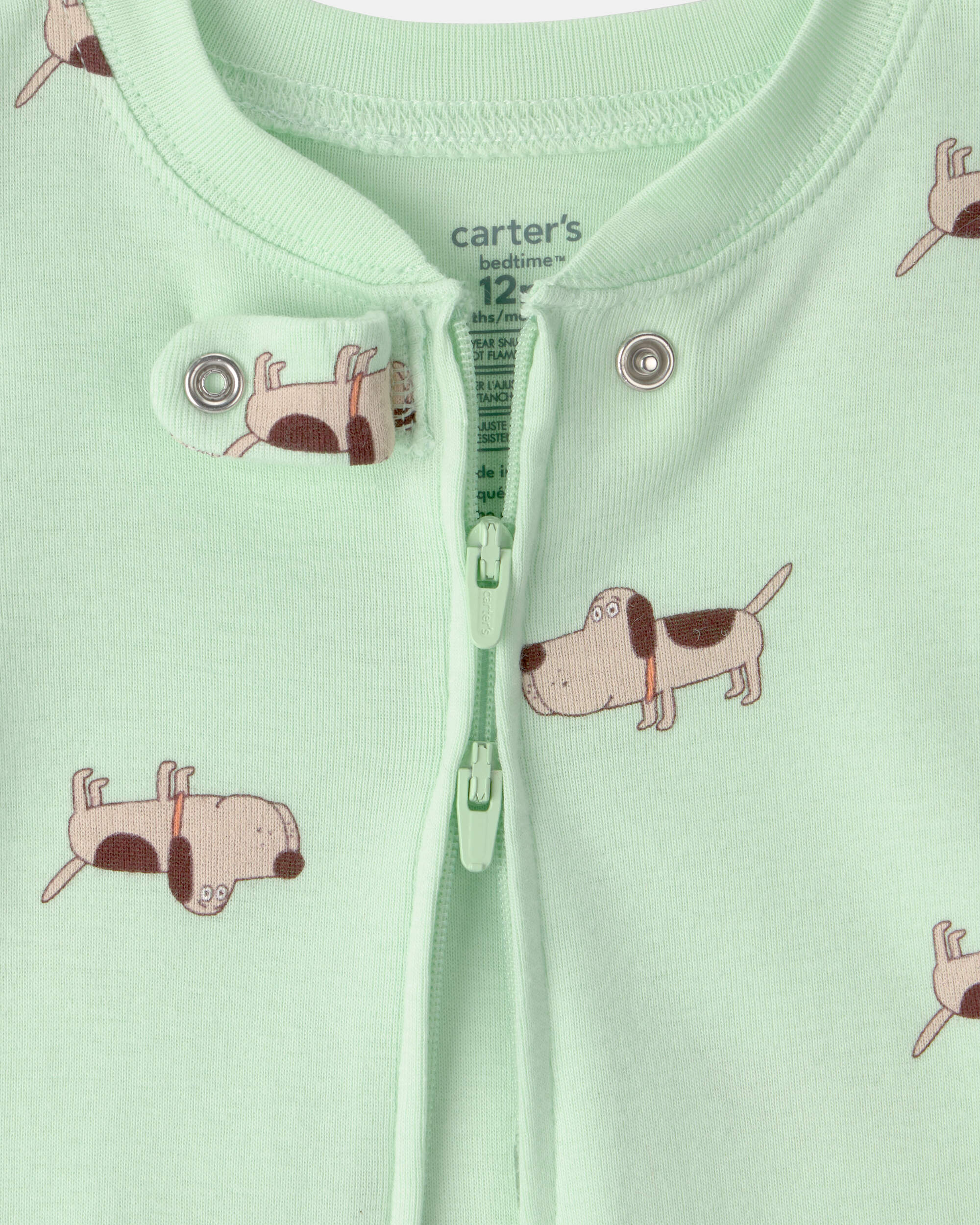 Baby Puppy 100% Cotton Snug Fit 1-Piece pyjama - Green