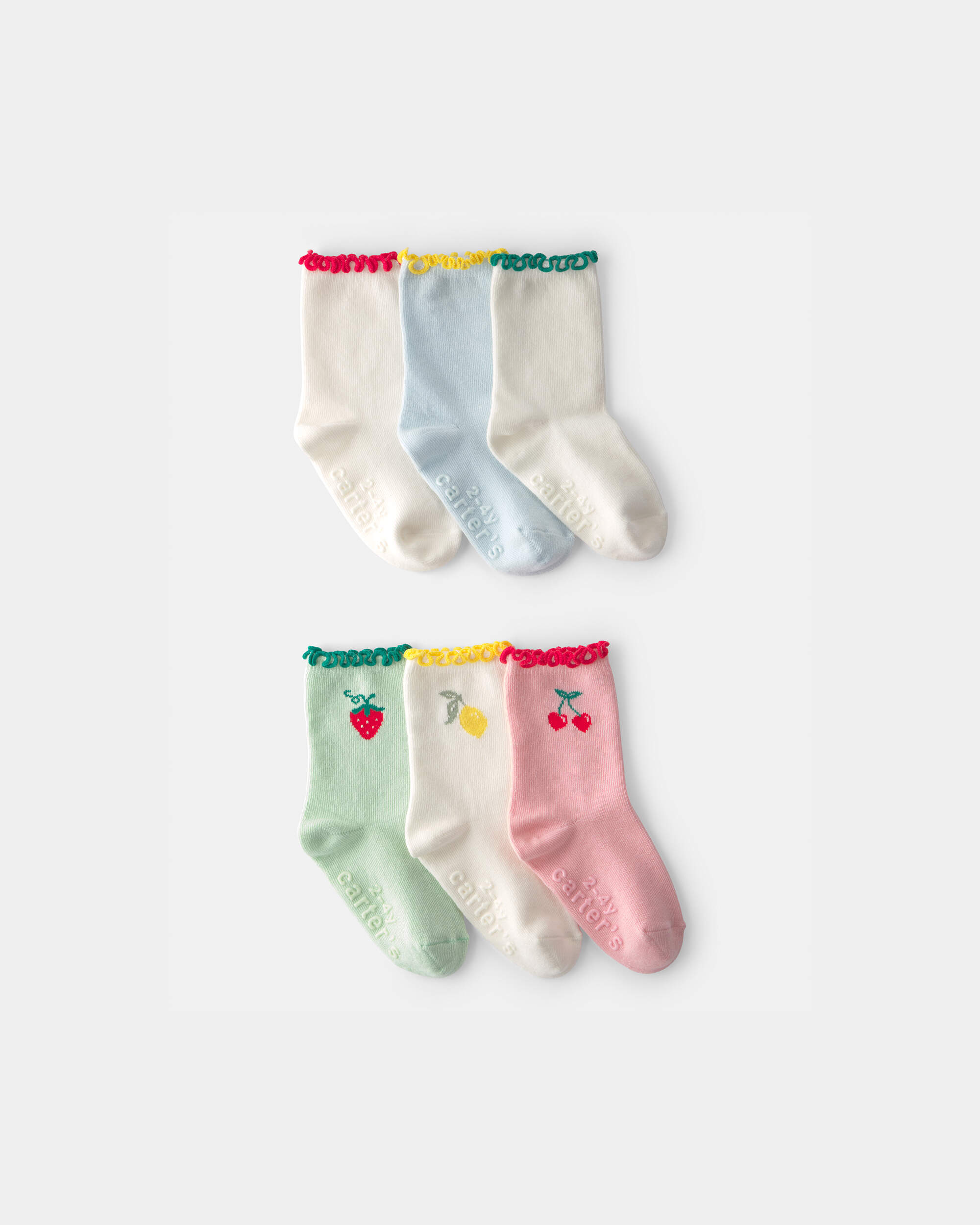 Toddler Girl 6-Pack Fruit Crew Socks