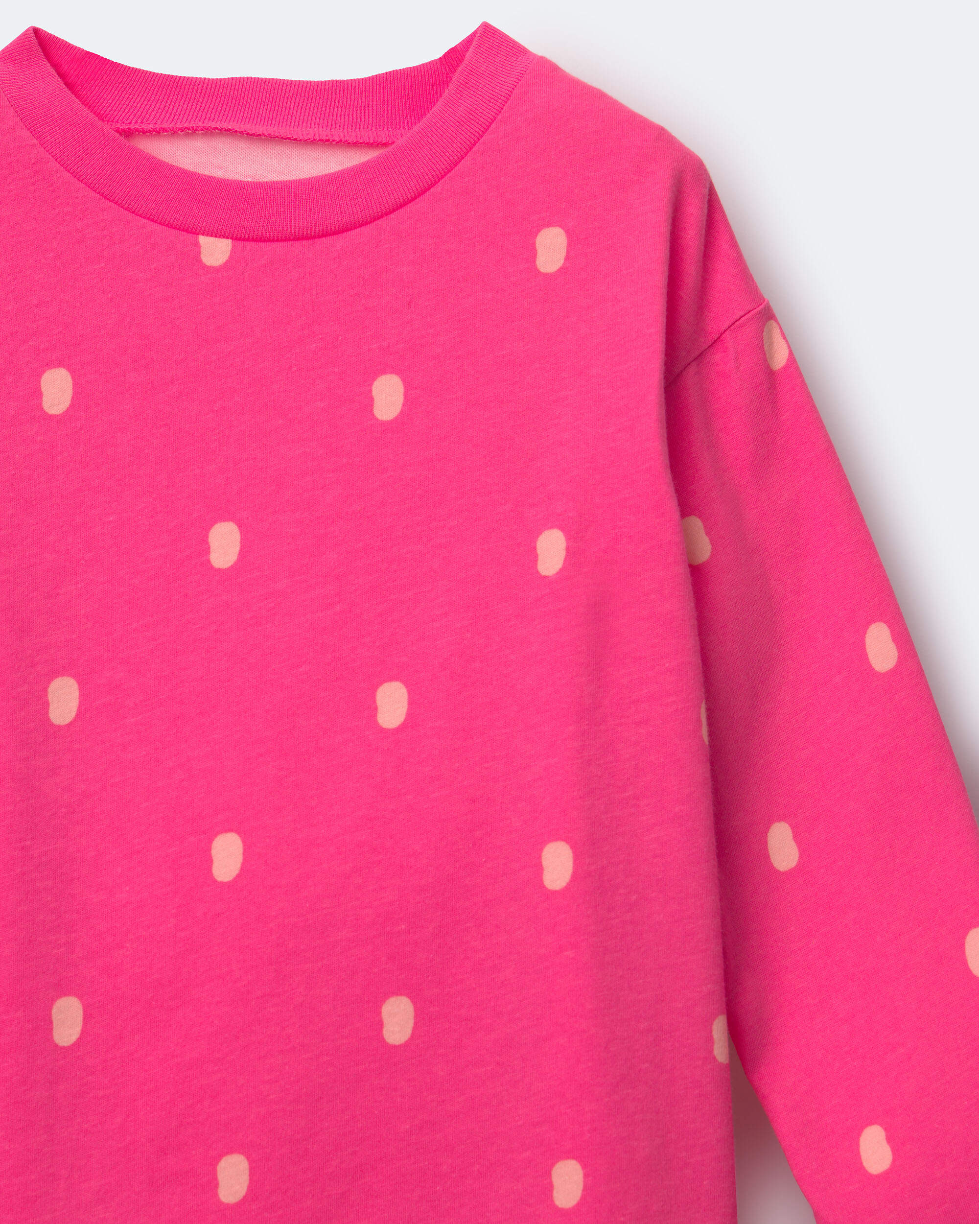 Toddler Girl Long-Sleeve Relaxed Tee Polka Dot Print - Pink