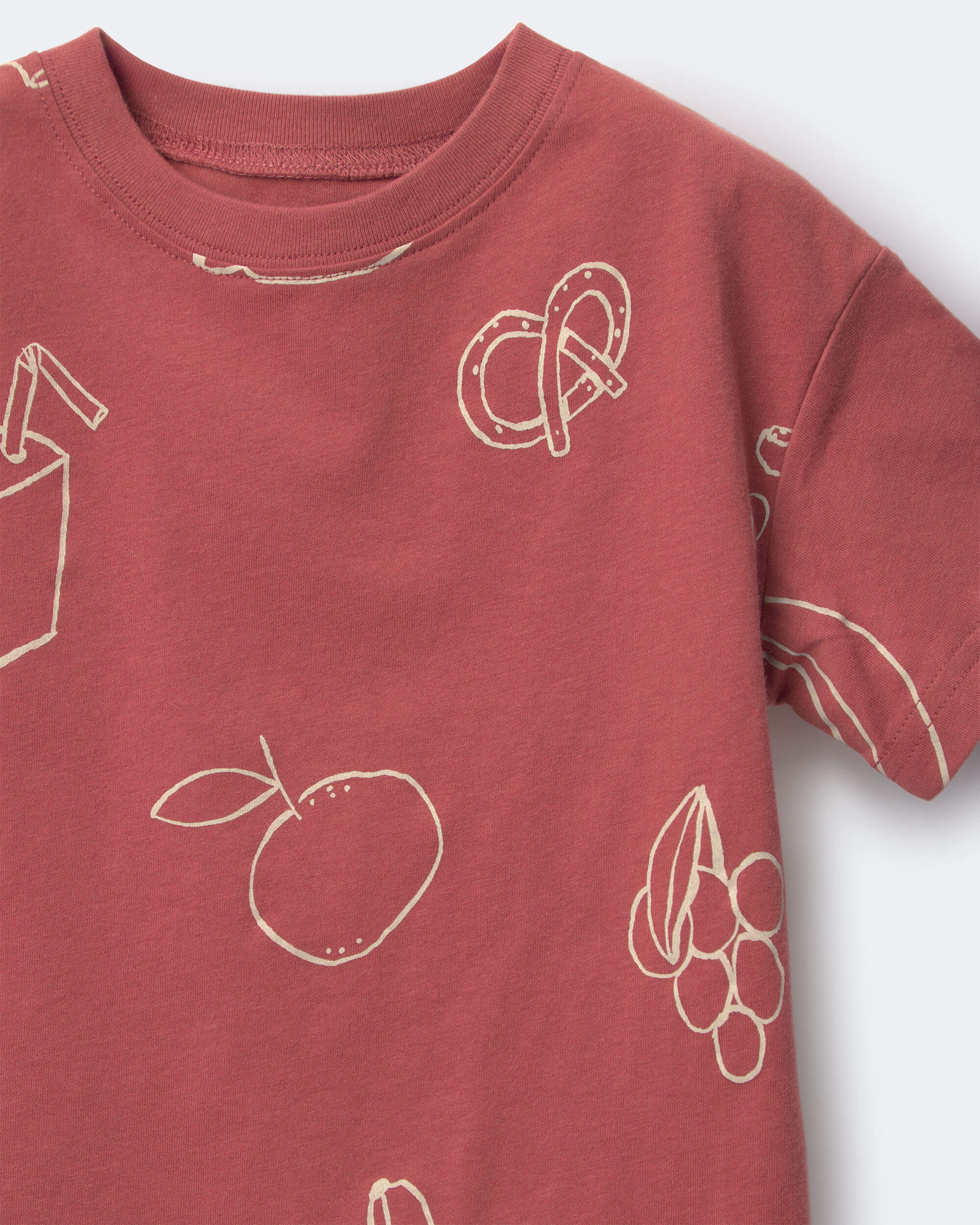 Toddler Relaxed Tee Snack Print - Red