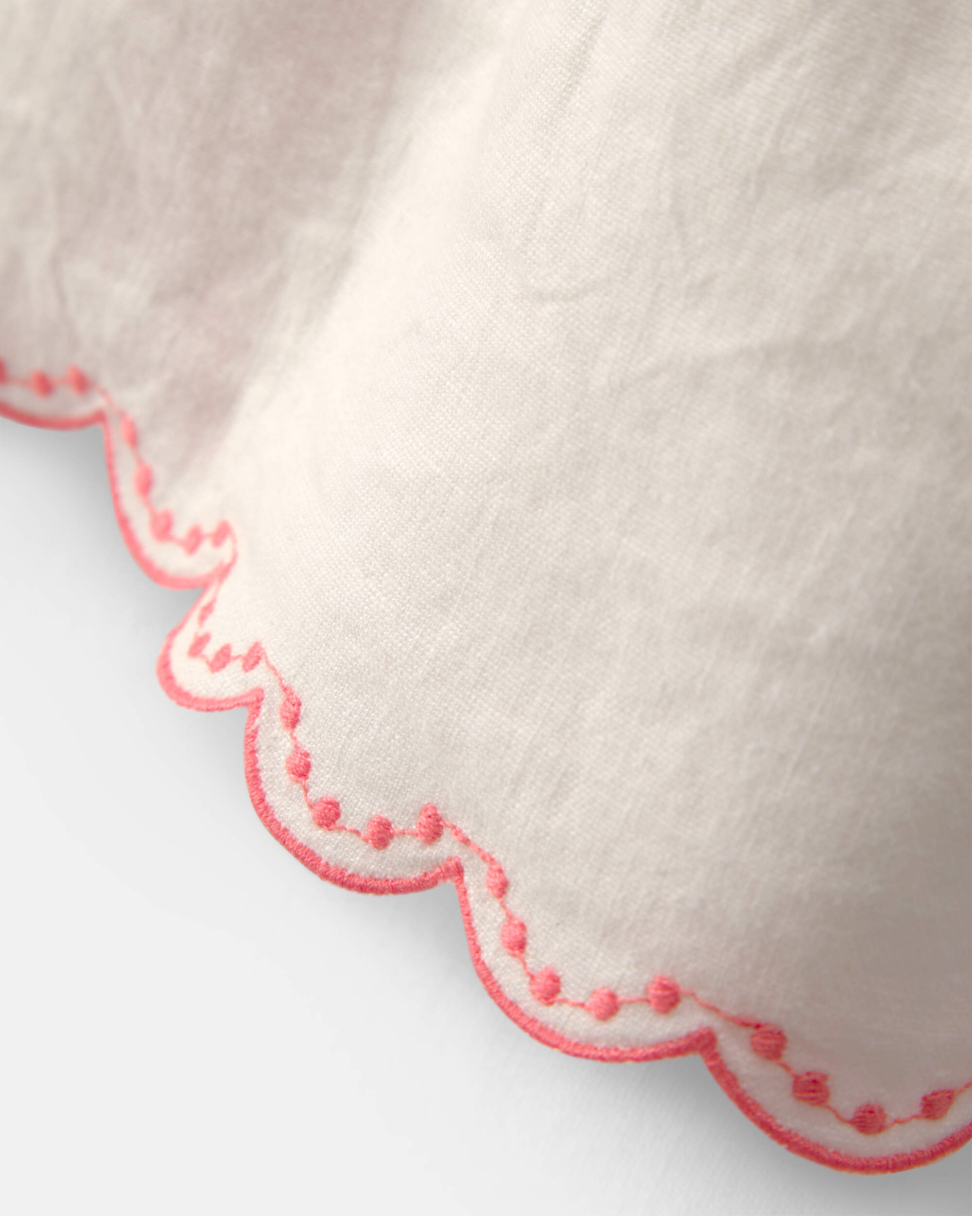 Baby Girl 2-Piece Solid Linen Short-Sleeve Overall Set - White