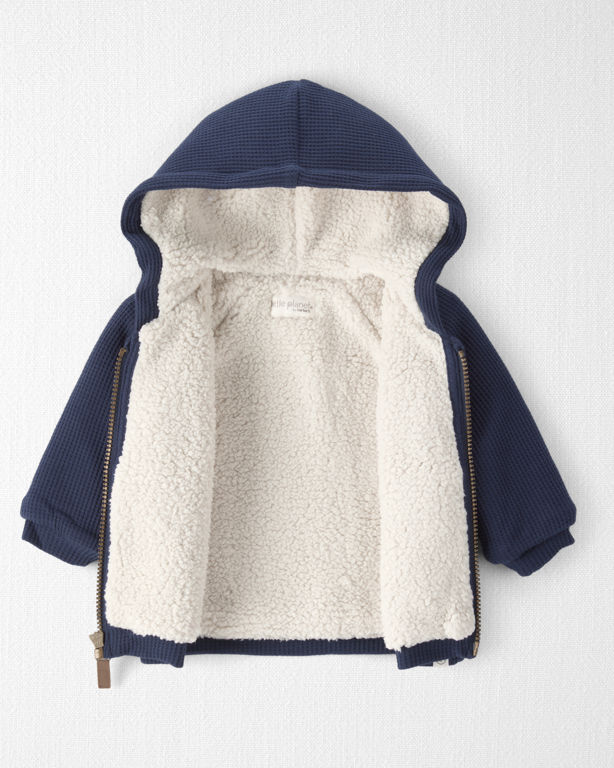 Baby Waffle Knit Hooded Jacket Made with Organic Cotton