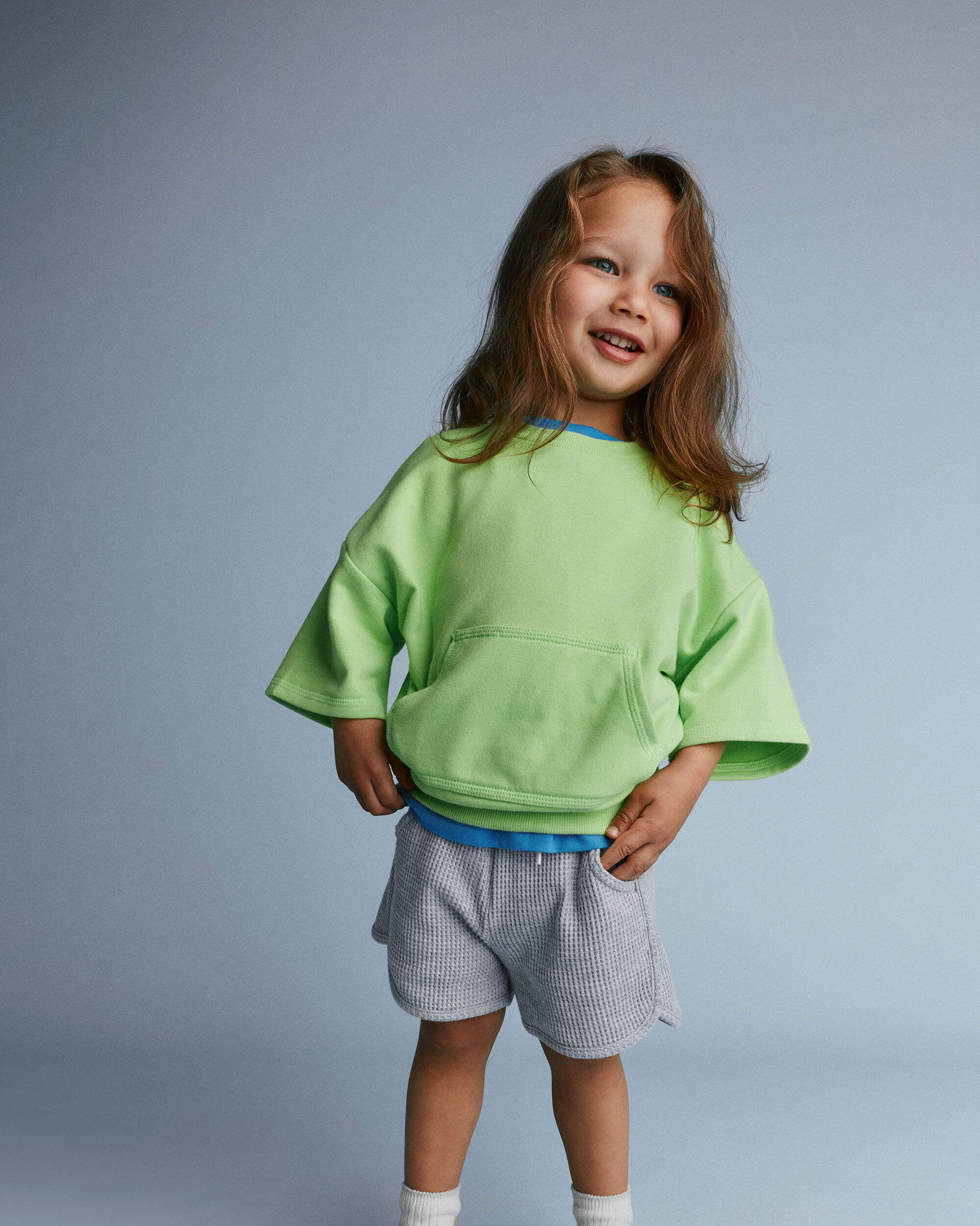 Toddler Breezy Top with Pocket - Lime Green