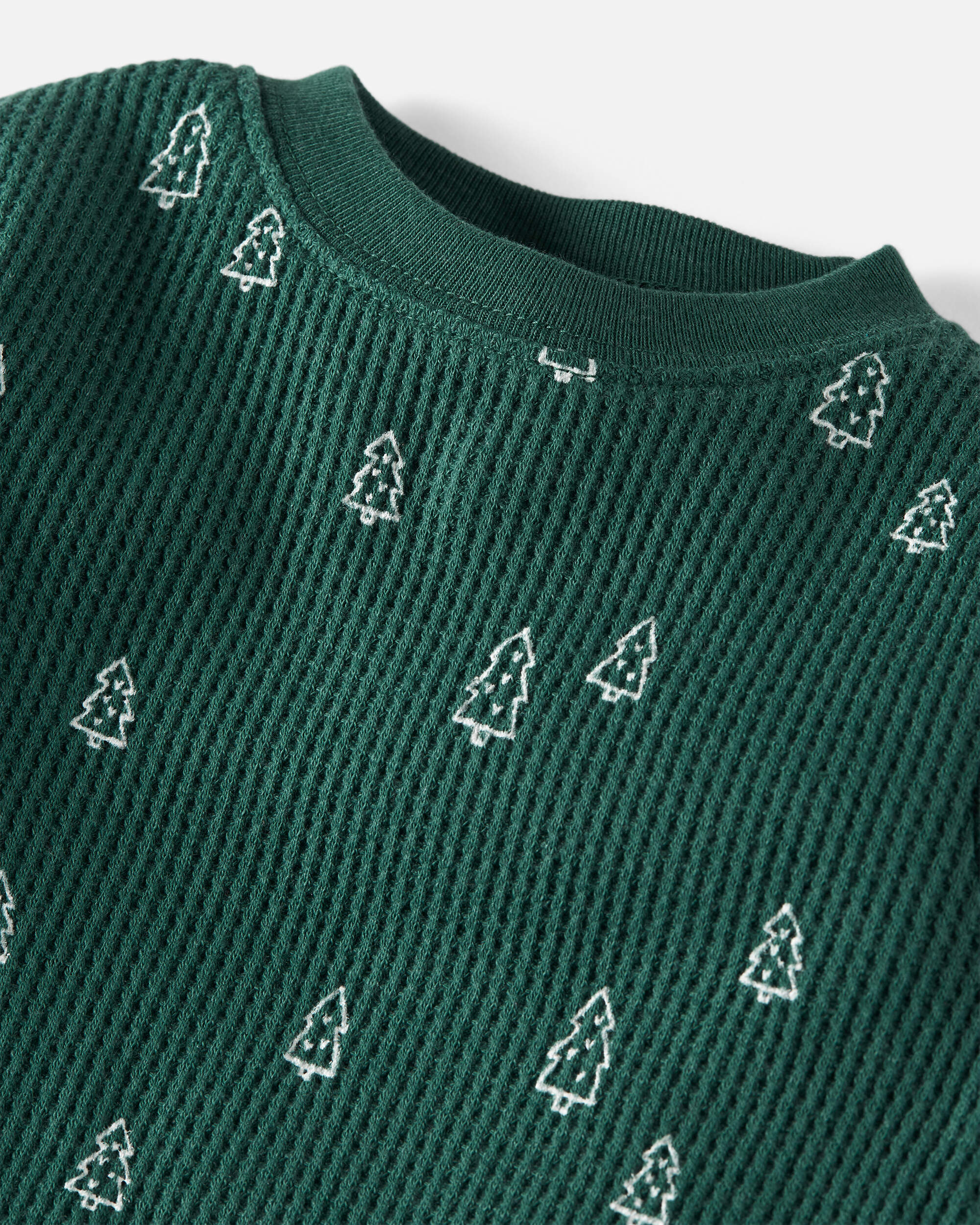 Baby Christmas Tree Print Waffle Knit Pyjamas Made with Organic Cotton