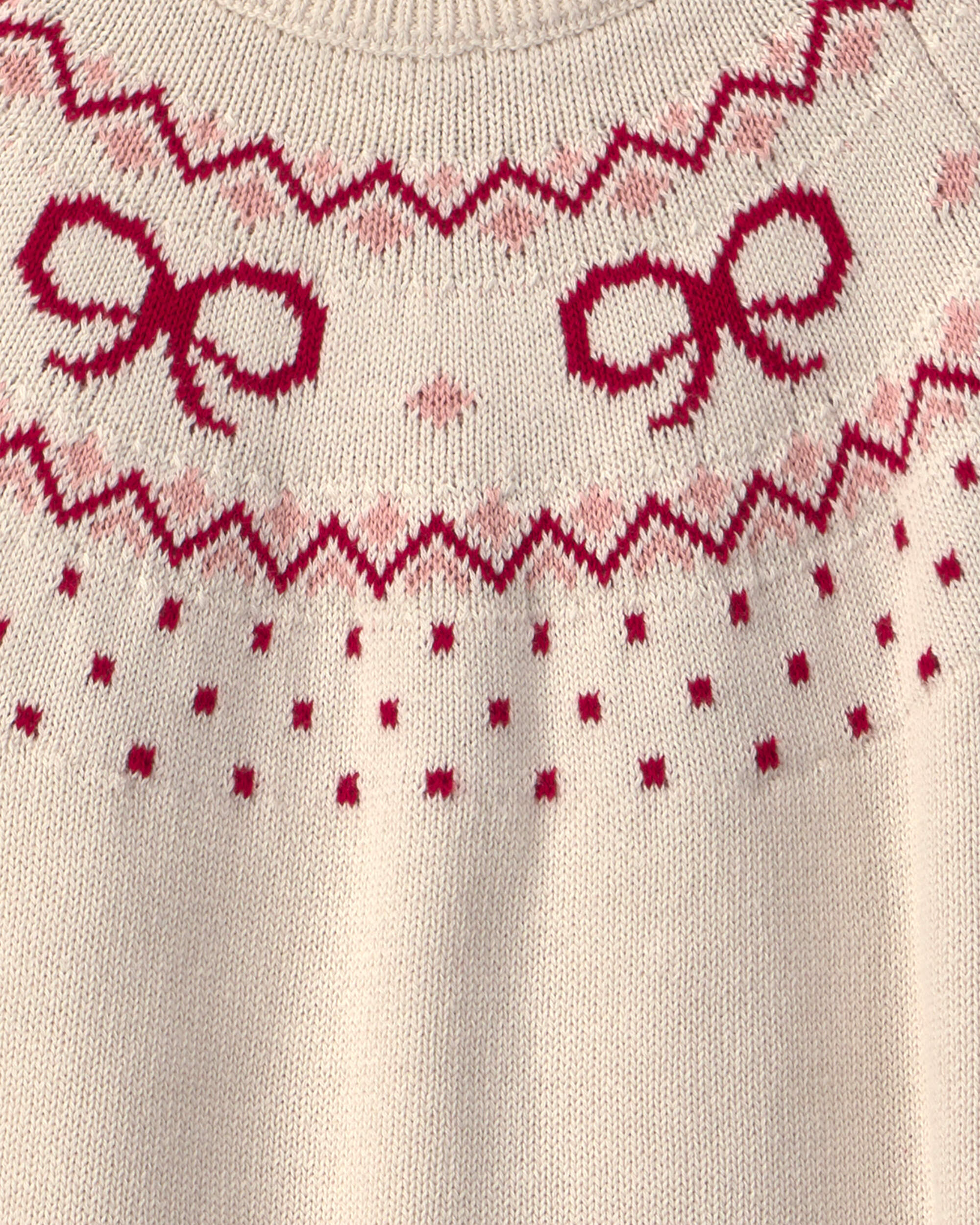 Girls Organic Cotton Fair Isle Sweater Knit Pullover