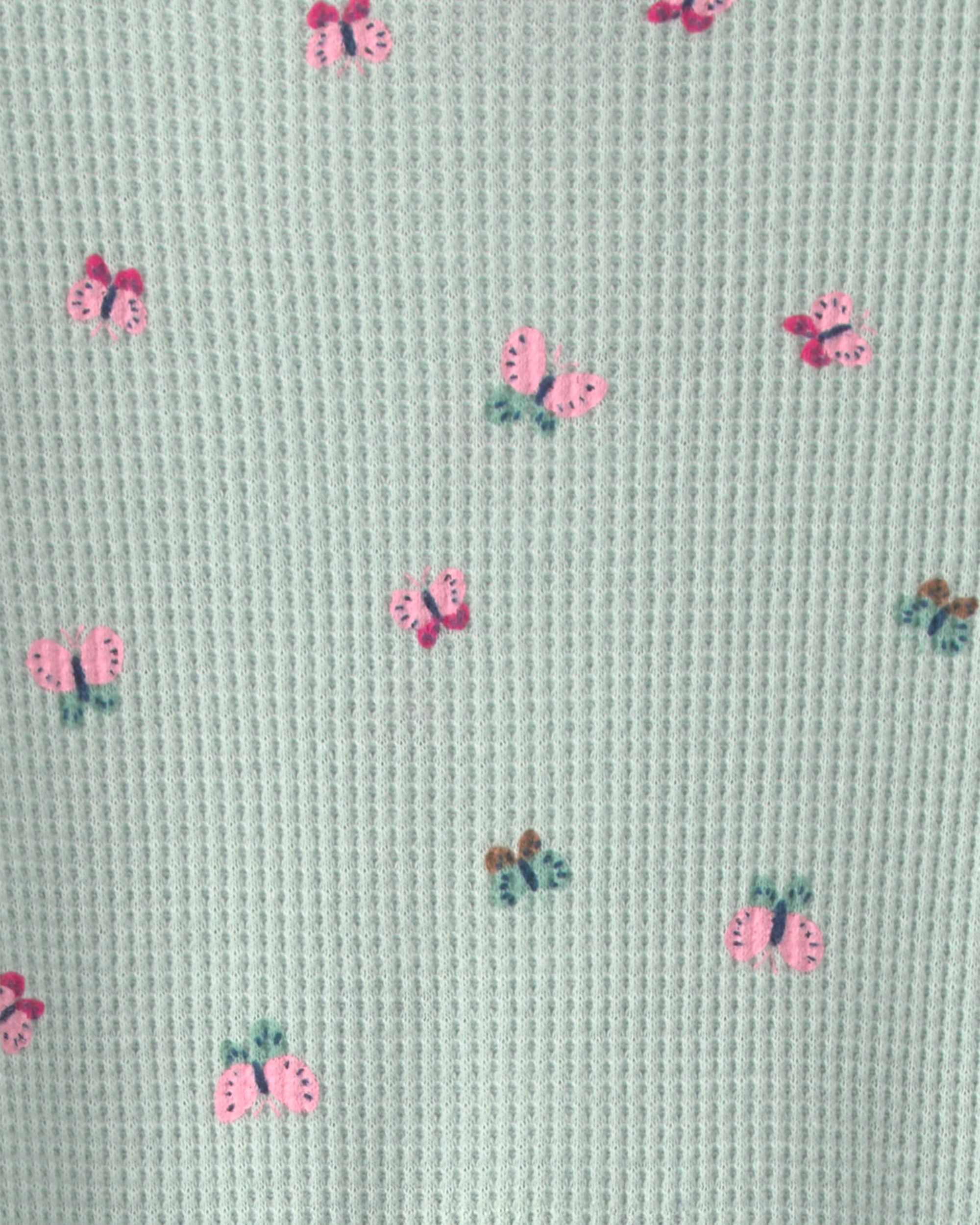 Baby Girl Butterfly Cotton 2-Way Zip Thermal Sleeper - Green