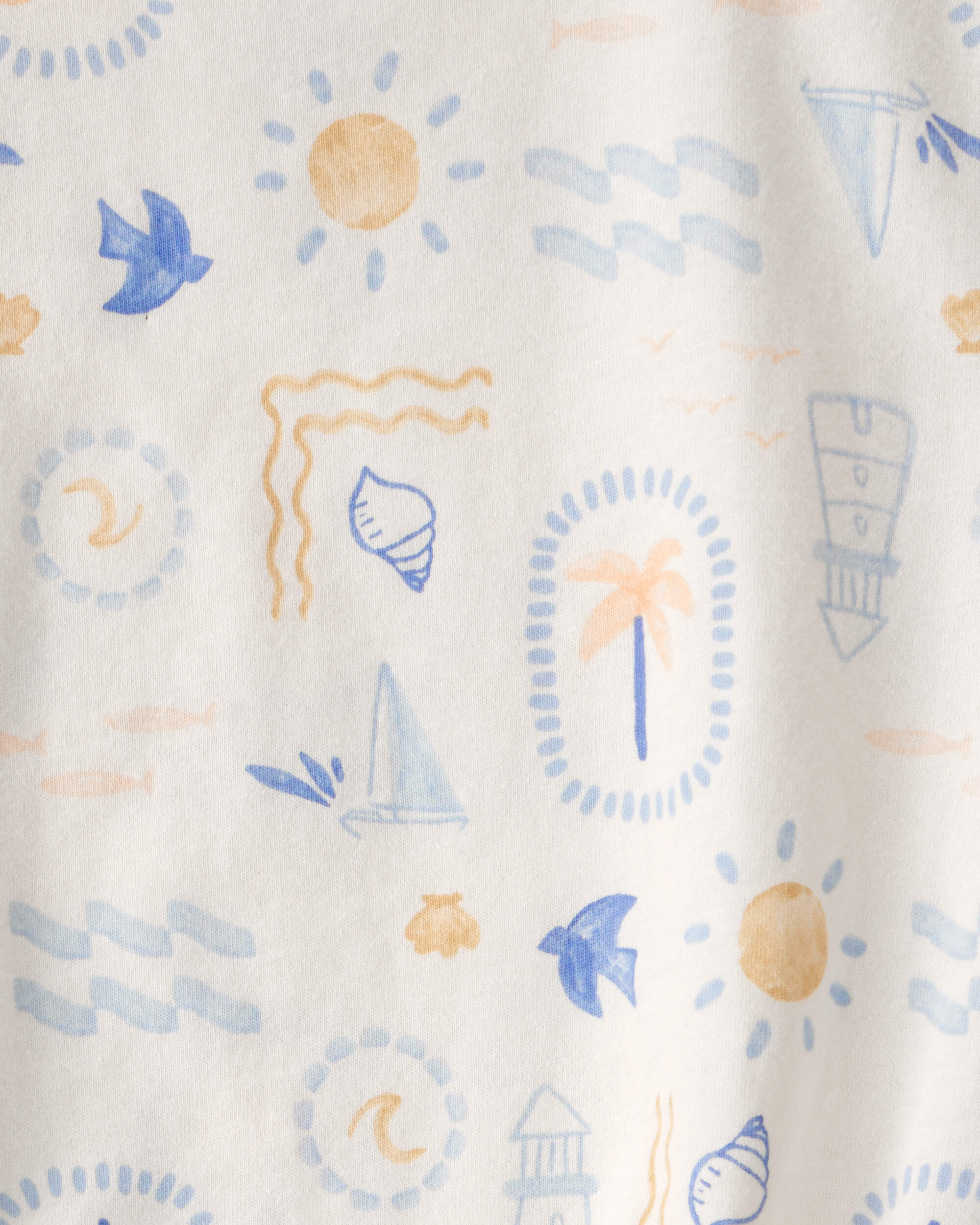 Baby 2-Pack Beach Multipack Bubble Rompers - Orange/Ivory