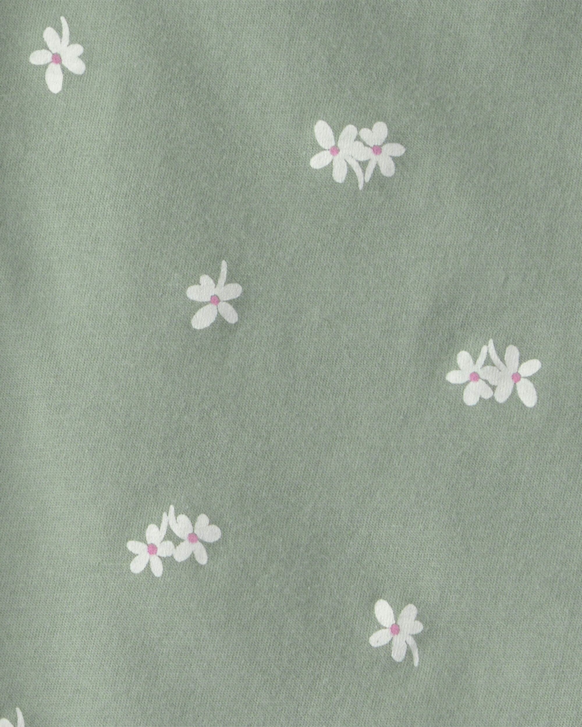 Toddler Girl 2-Piece Floral Top & Short Set - Green