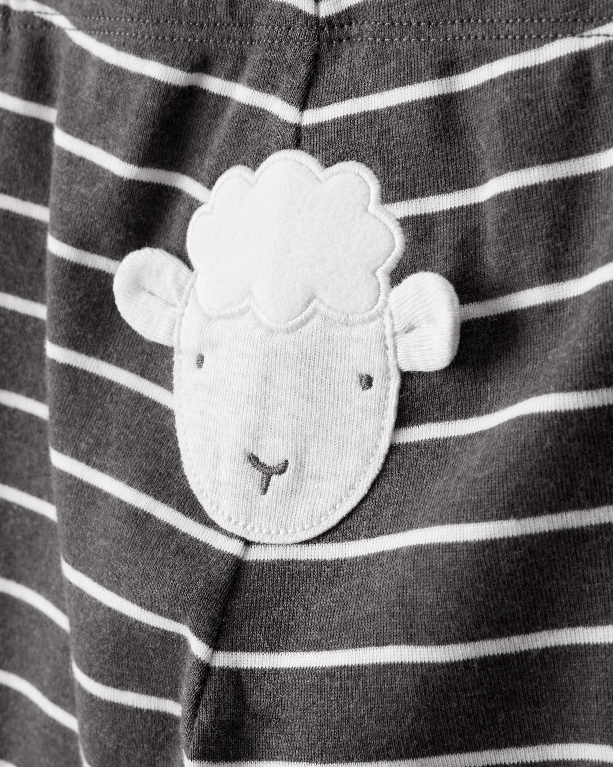 Baby Boy 3-Piece Striped Sheep Print Long-Sleeve Bodysuits & Pant Set - White/Black