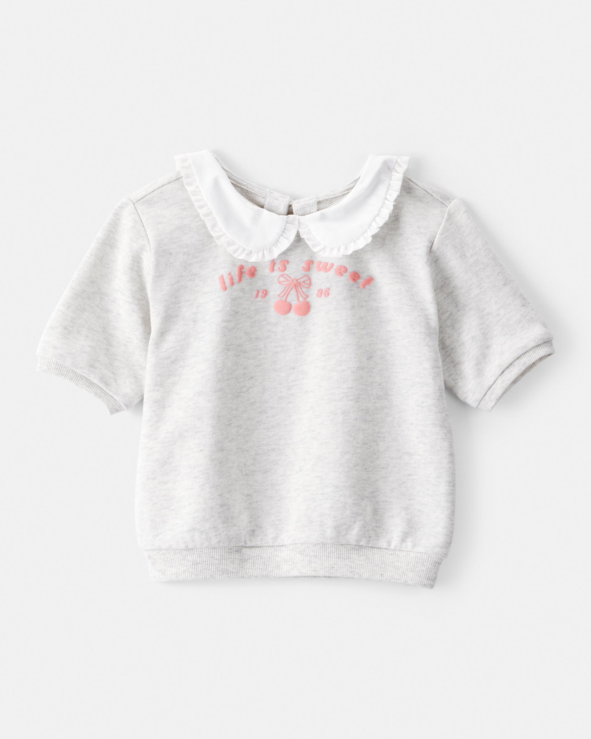 Toddler Girl Life Is Sweet French Terry Short-Sleeve Top - Grey