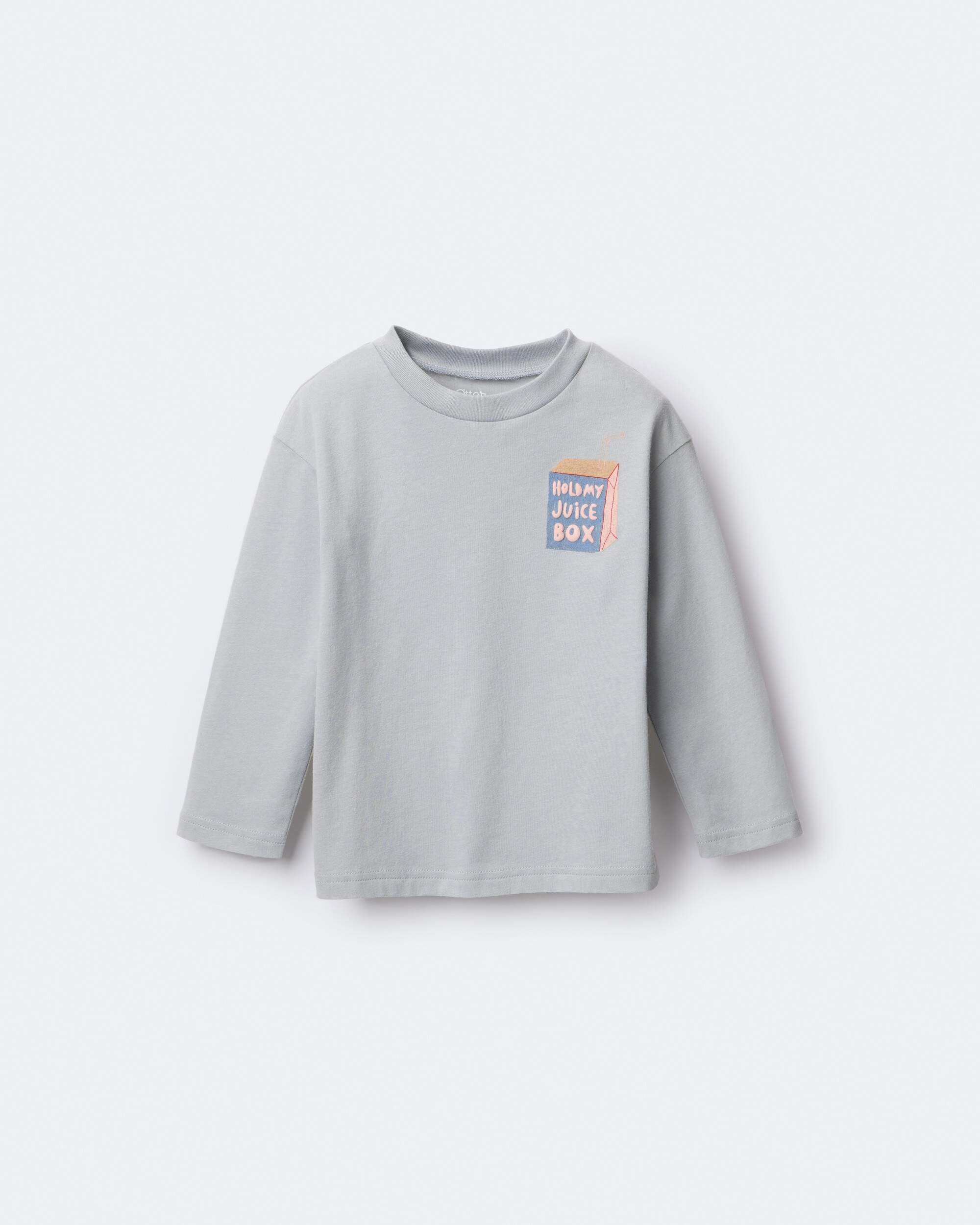 Toddler Hold My Juicebox Long-Sleeve Relaxed Graphic Tee - Light Blue