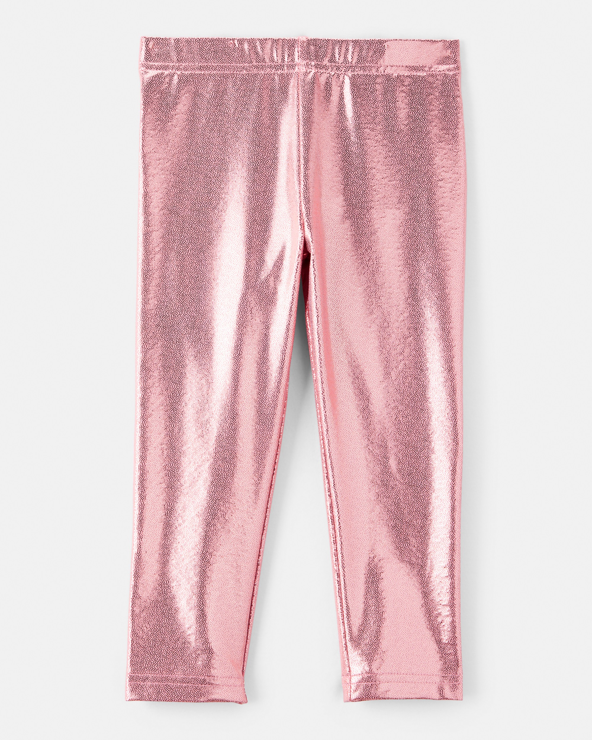 Toddler Girl Pull-On Stretch Metallic Leggings - Pink