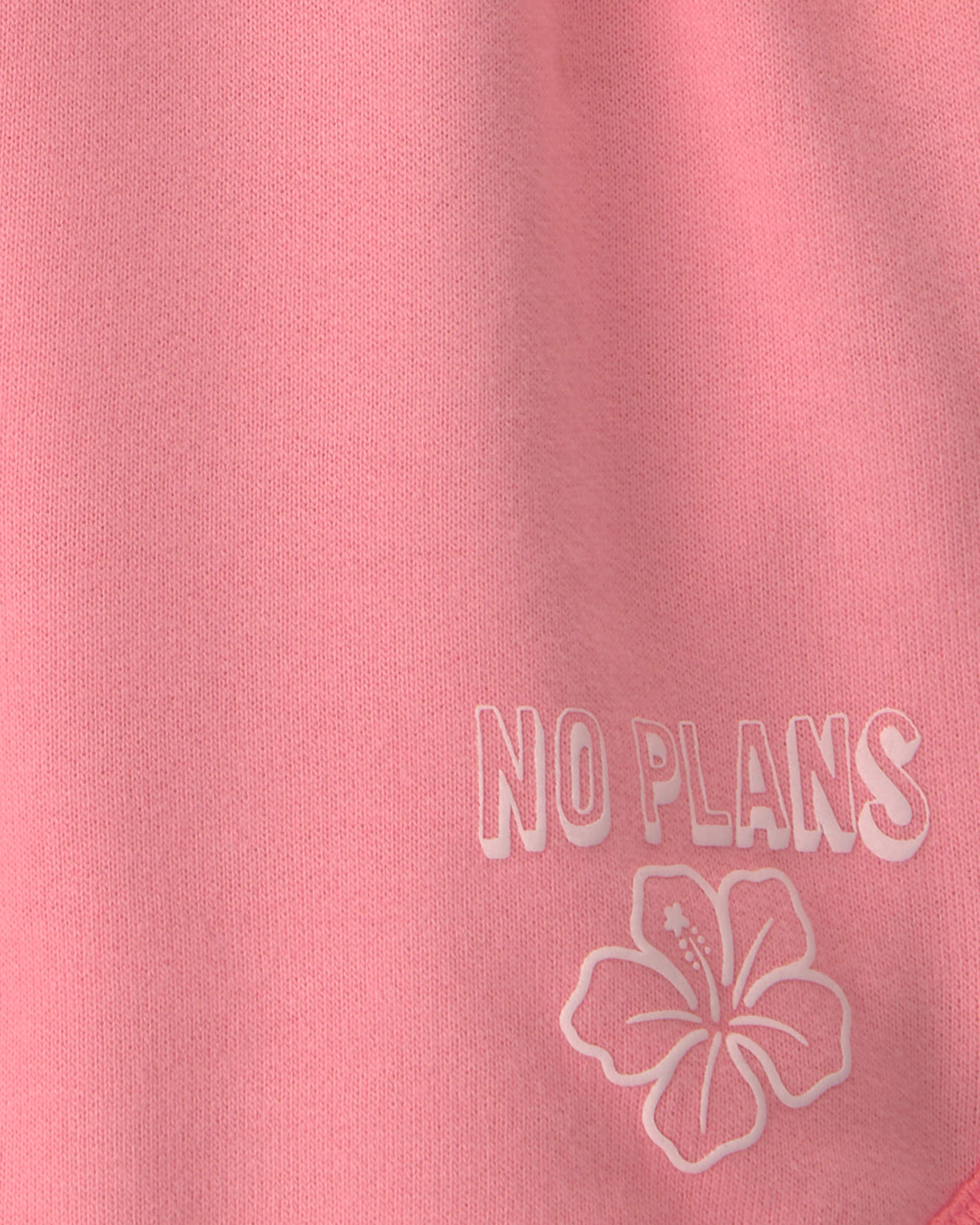 Girls 'No Plans' French Terry Shorts - Pink