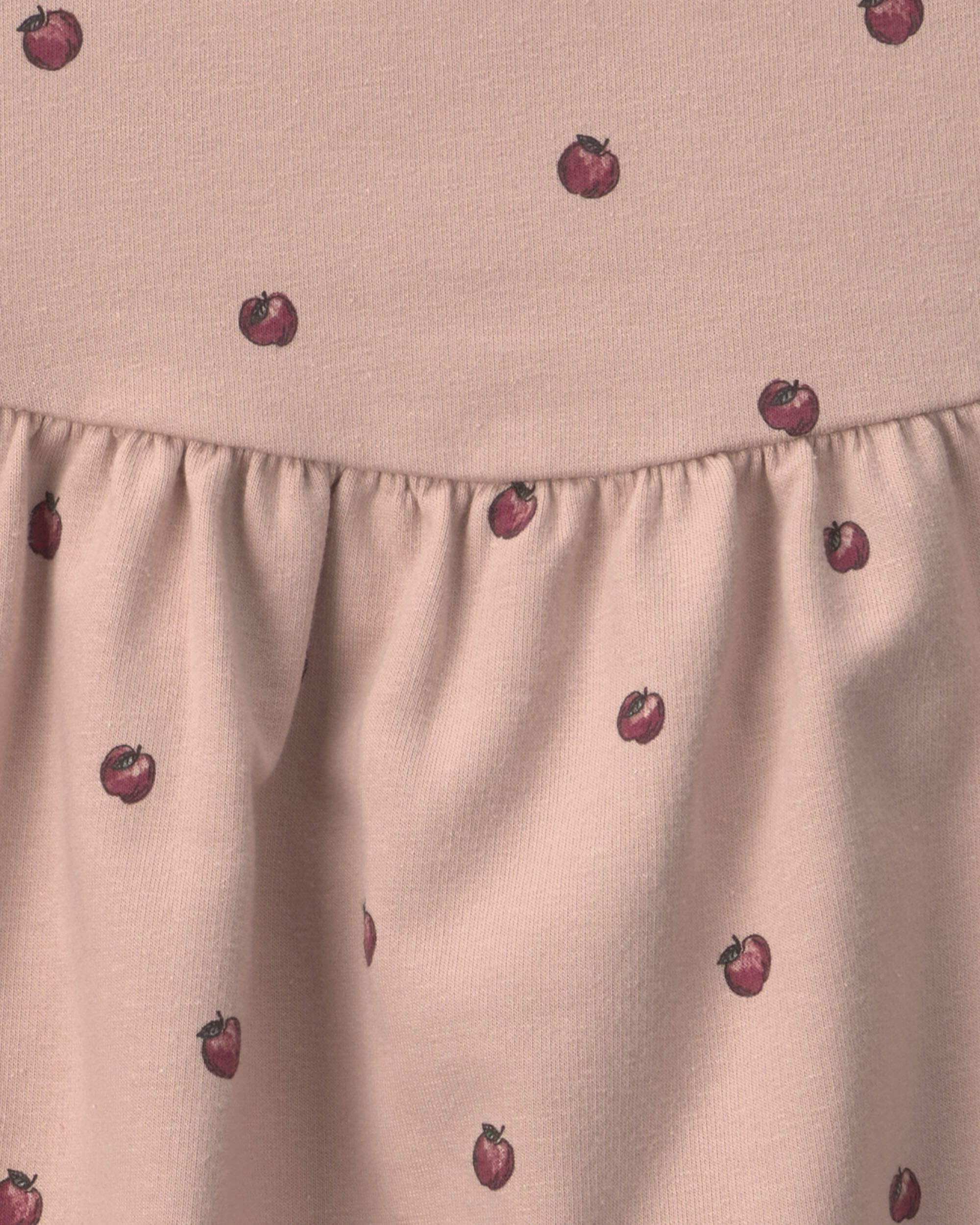 Toddler Girl Organic Cotton French Terry Dress Apples