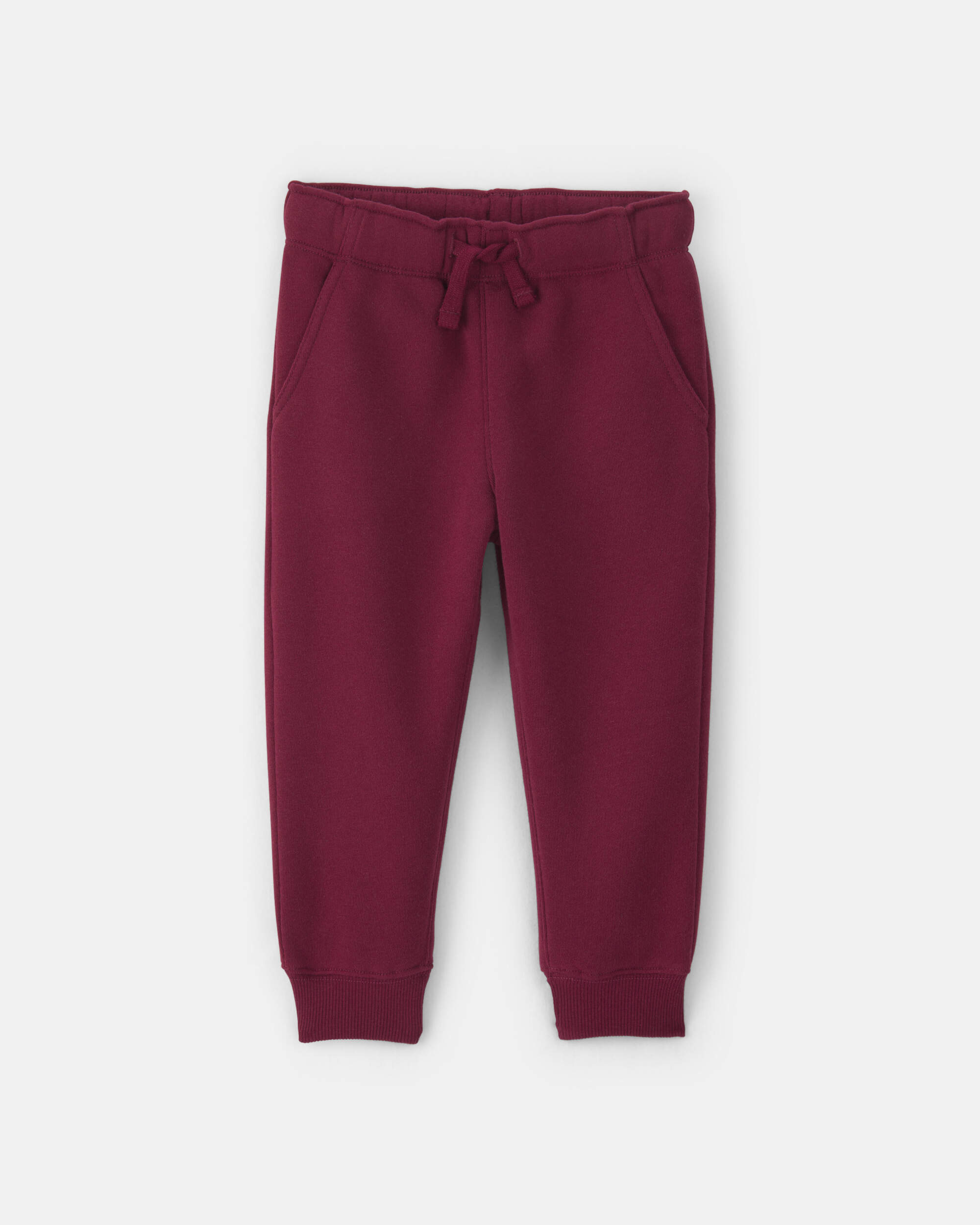 Toddler Boy Fleece Joggers - Burgundy