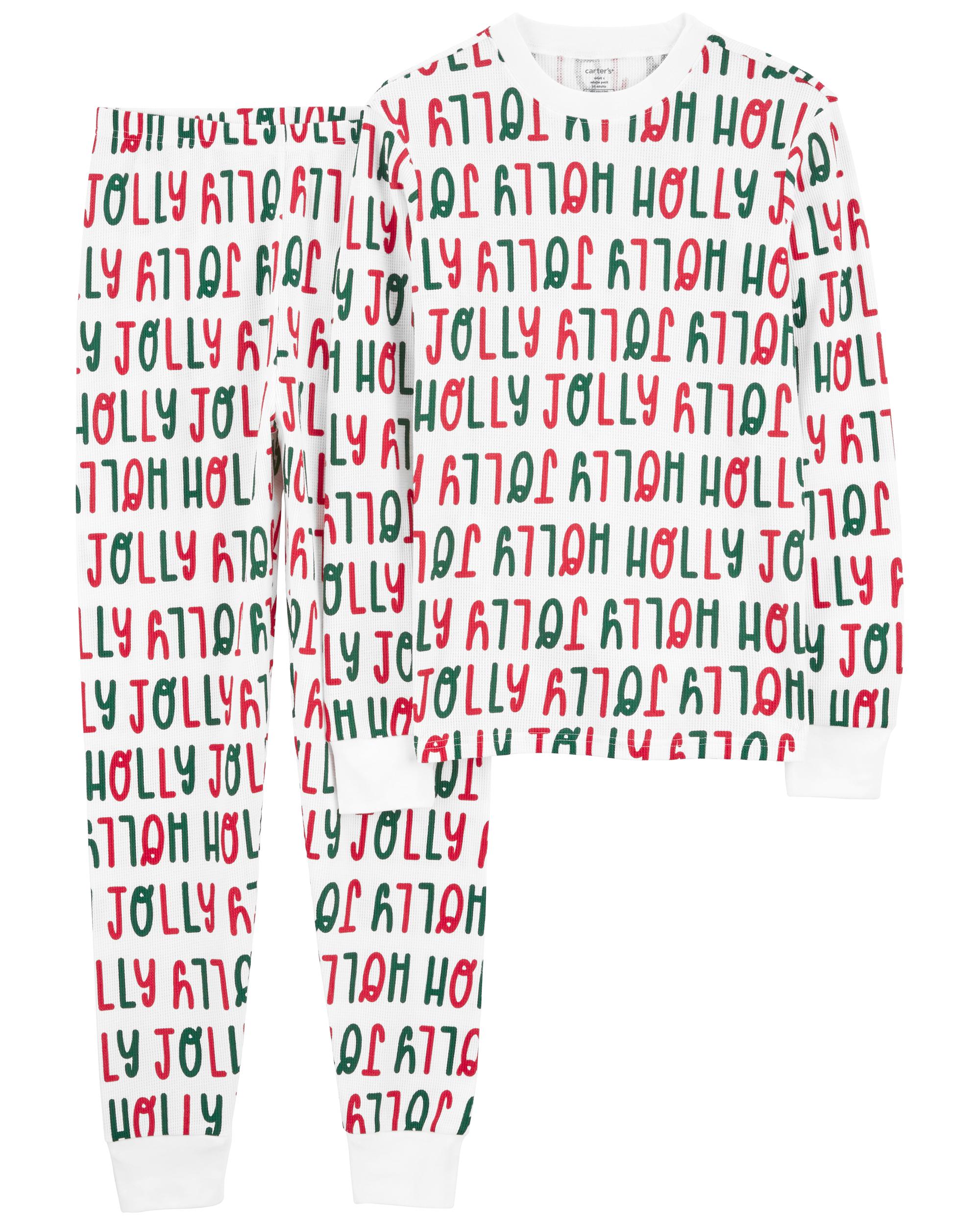 Multi 2-Piece Adult Holly Jolly Cotton Blend Pyjamas