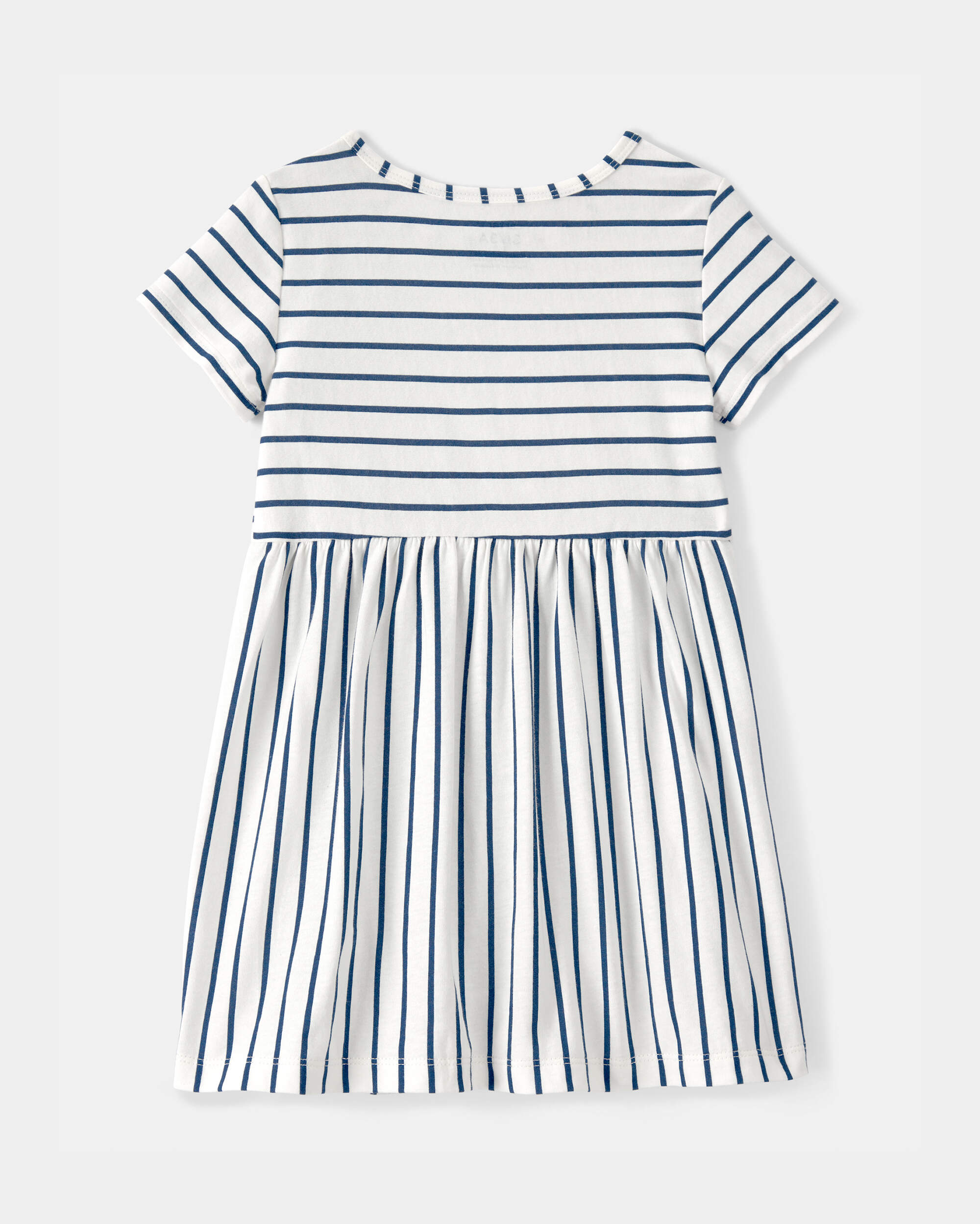 Toddler Girl Striped Short-Sleeve Dress - Blue/Ivory