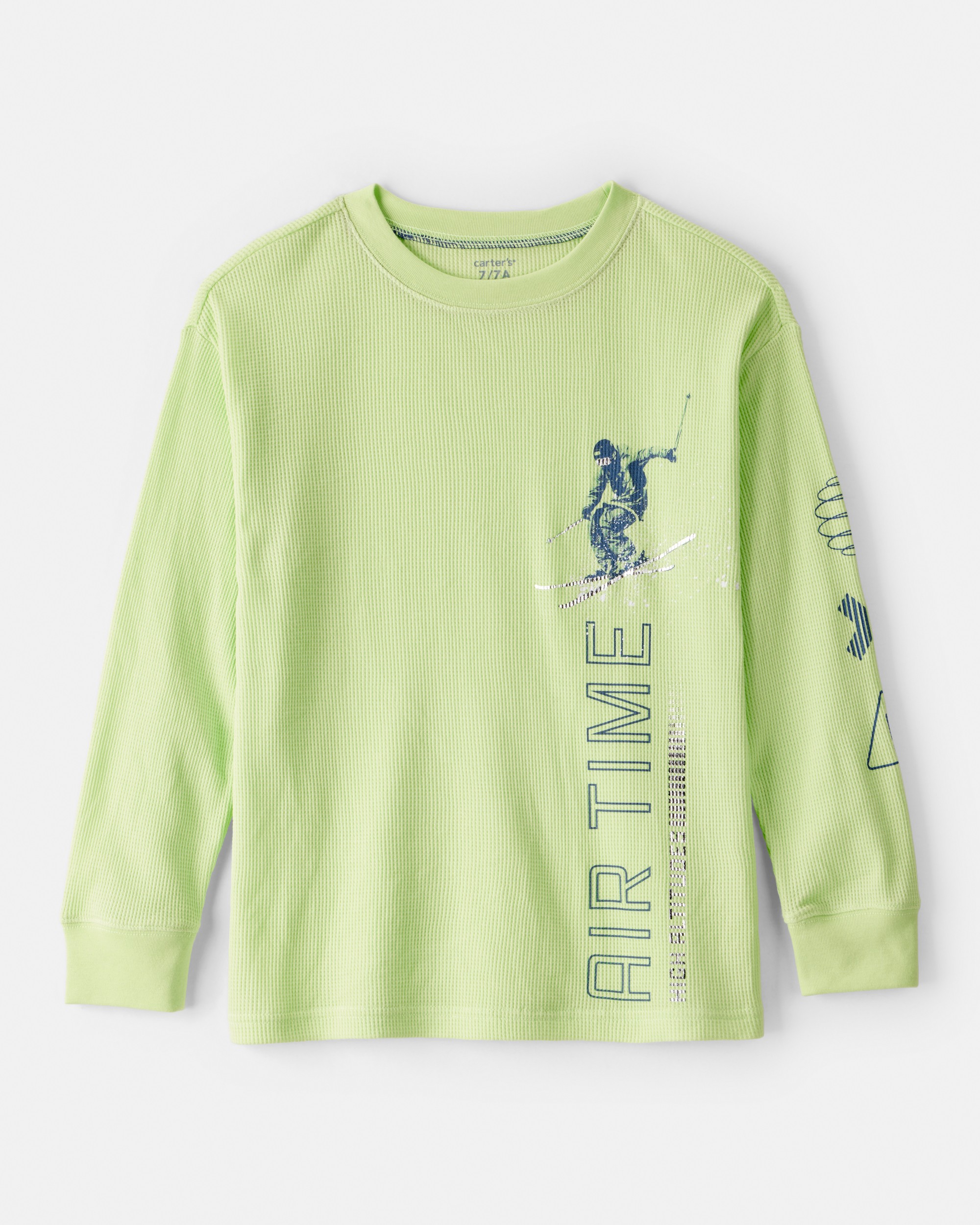 Boys Skiing Long-Sleeve Graphic Tee - Green
