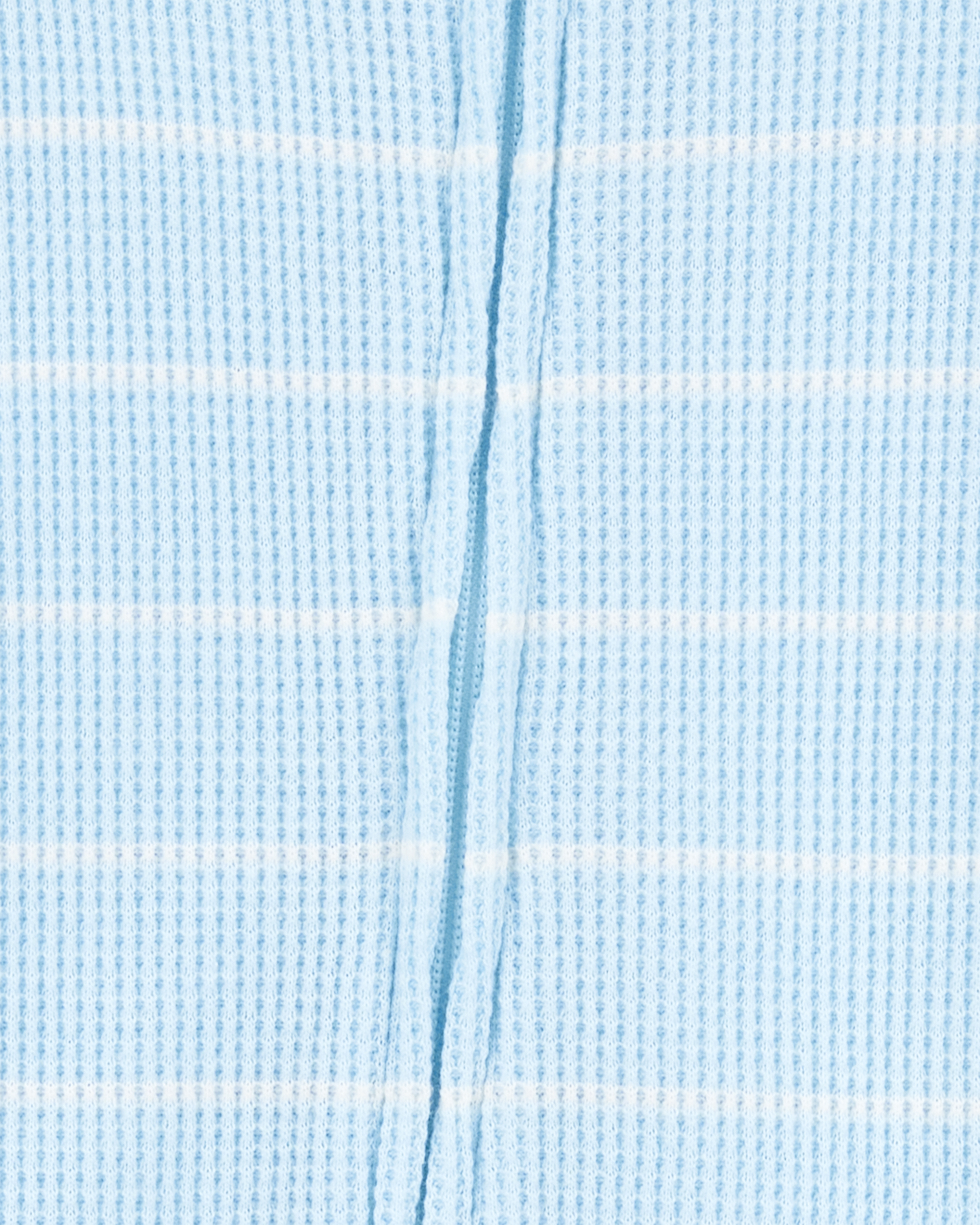 Baby Boy Striped Waffle Knit Footie 1-Piece Pyjamas - Blue