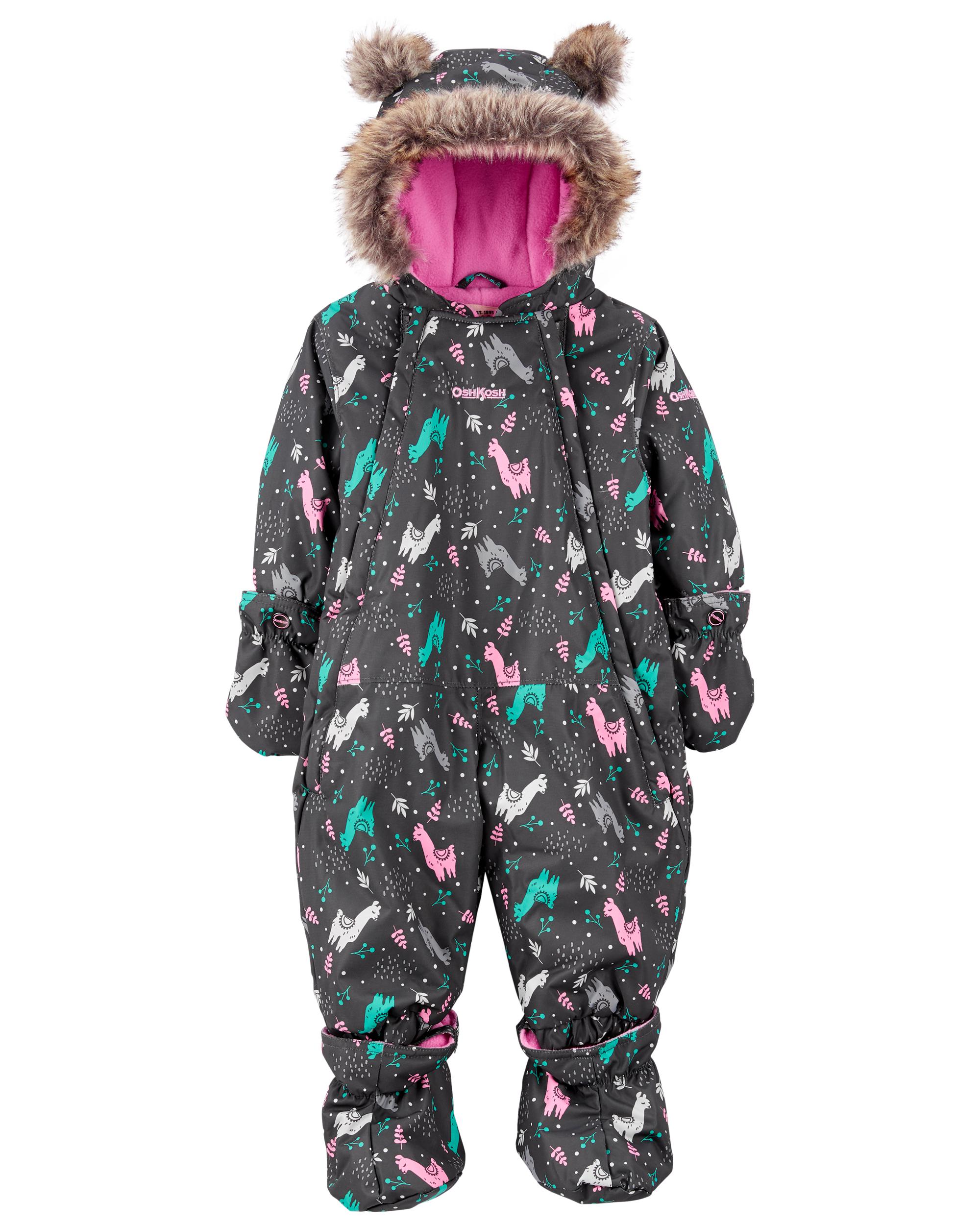 Grey, Multi Baby 1-Piece Snowsuit | Carter's Oshkosh Canada