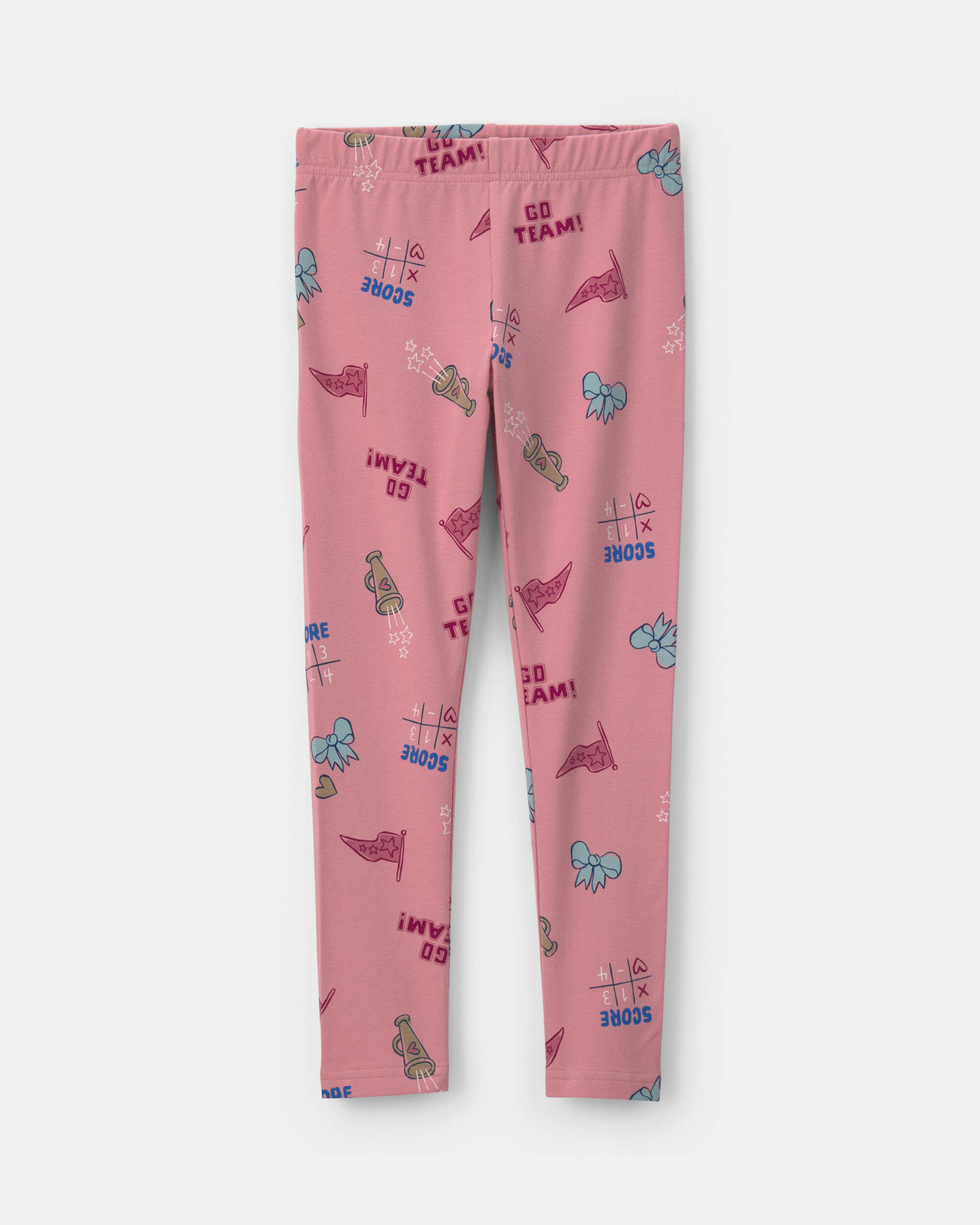 Girls School Spirit Pull-On Stretch Leggings - Pink