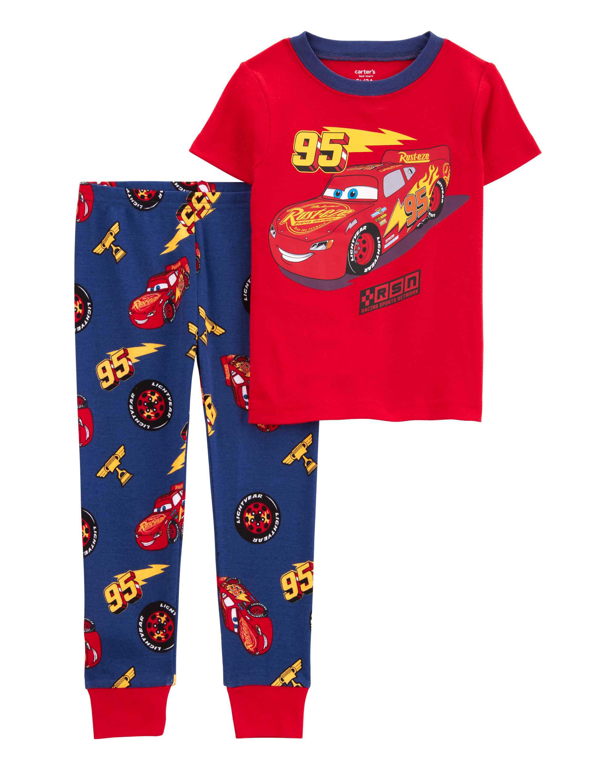 Toddler Cars Snug Fit Cotton 2-Piece Pyjamas - Red