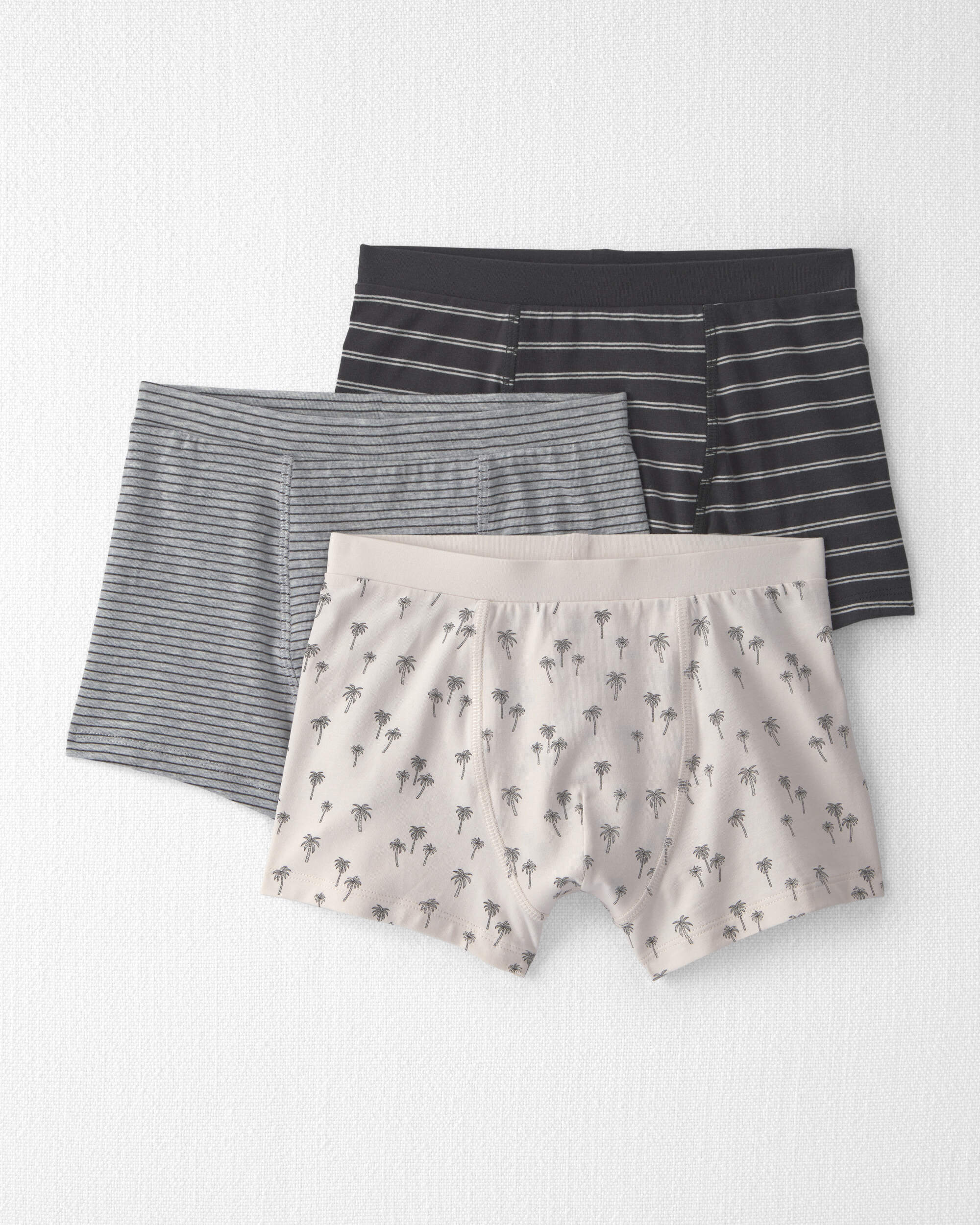 Boys 3-Pack Organic Cotton Brief Underwear Palm Trees