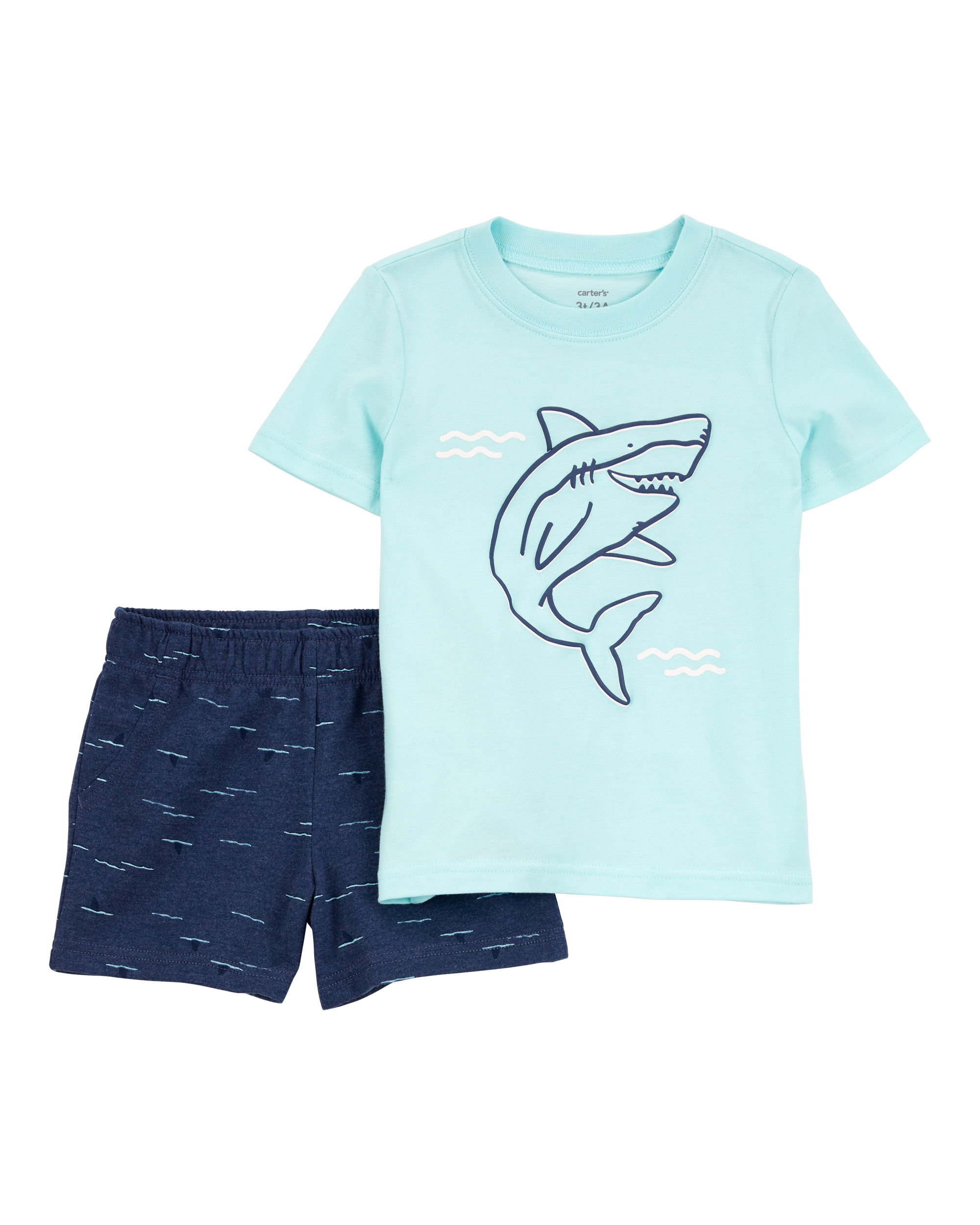 Toddler 2-Piece Shark Outfit Set - Blue