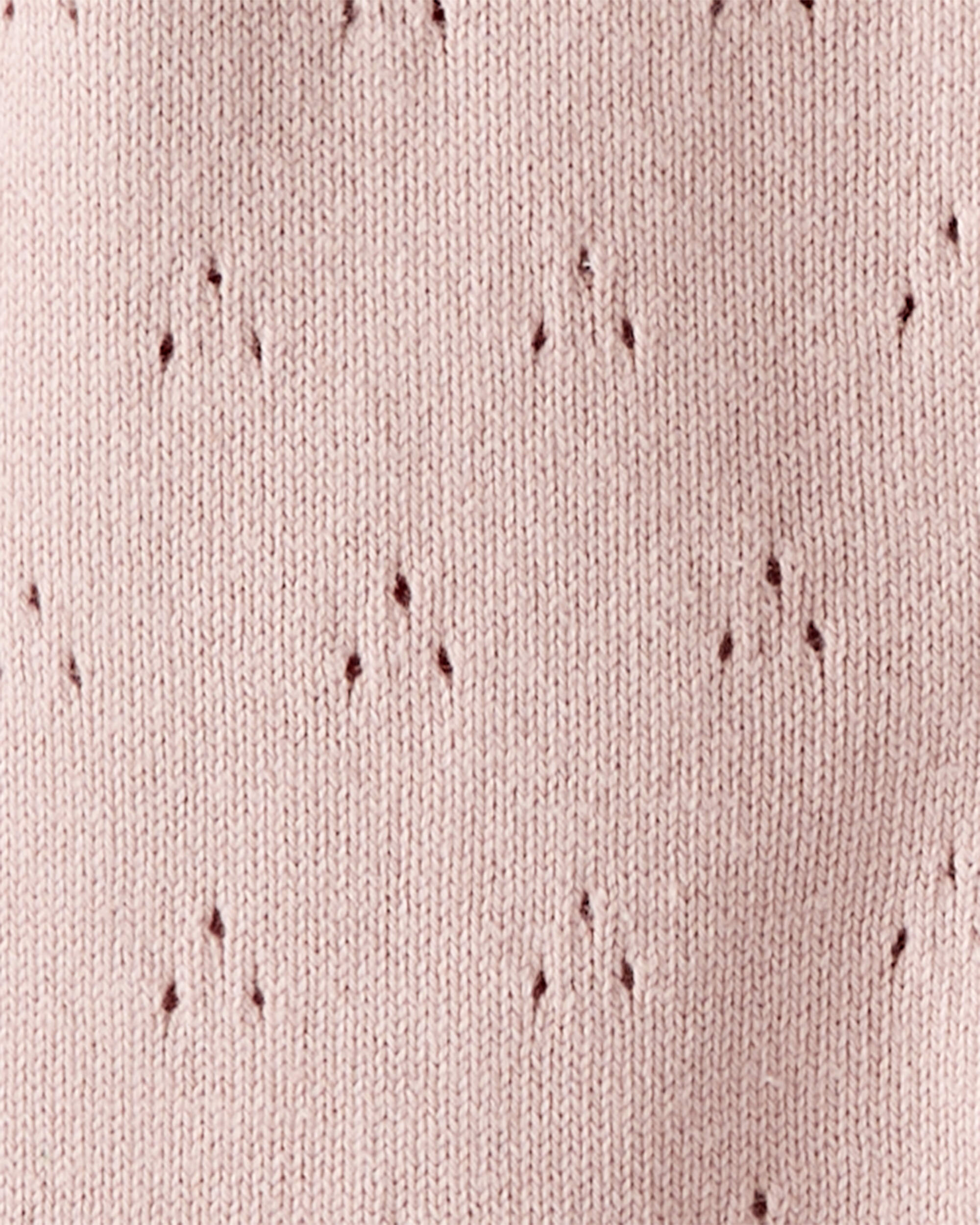 Baby Girl Organic Cotton Sweater Knit Pointelle Jumpsuit