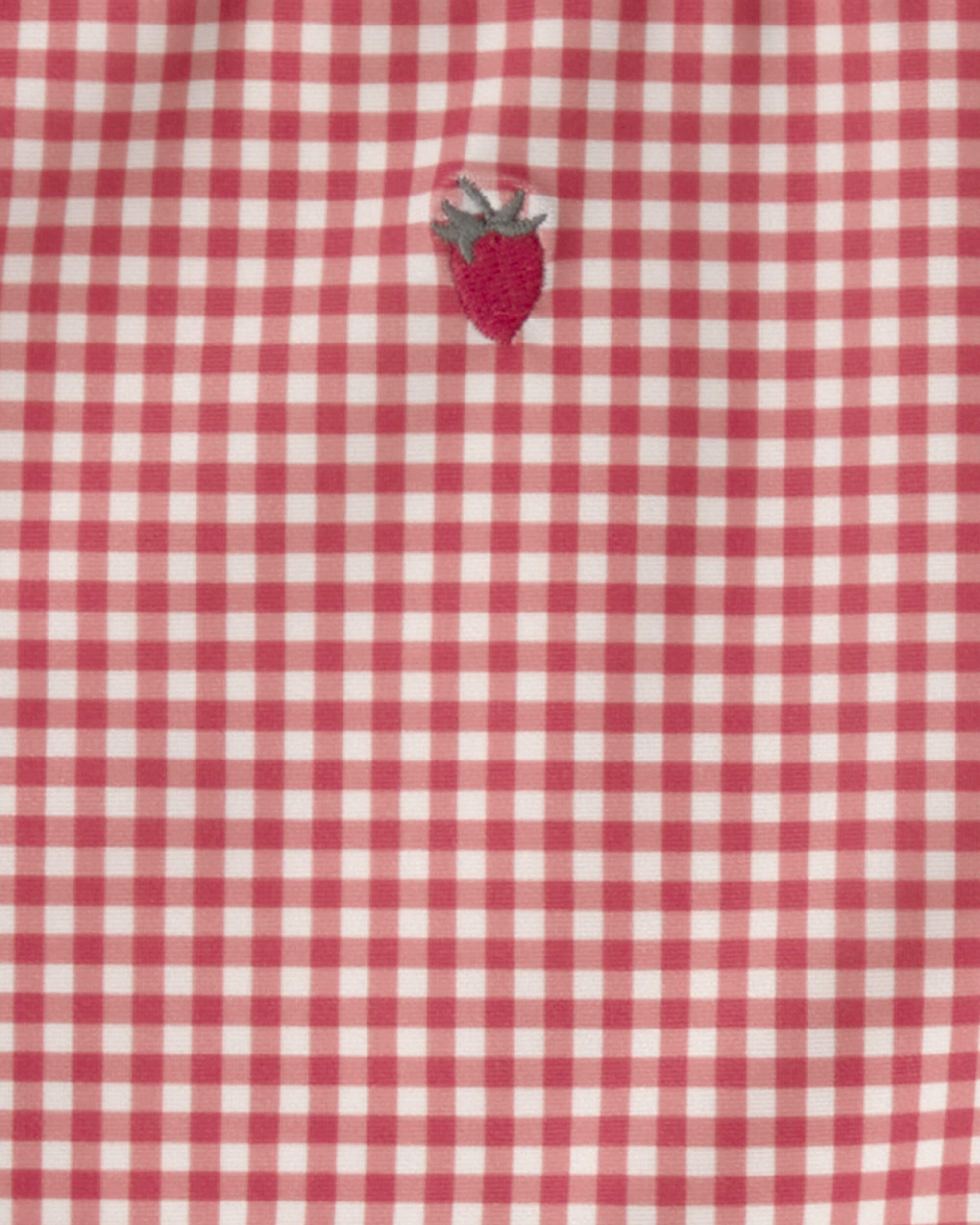 Toddler Girl 2-Piece Recycled Swimsuit Set Red Gingham