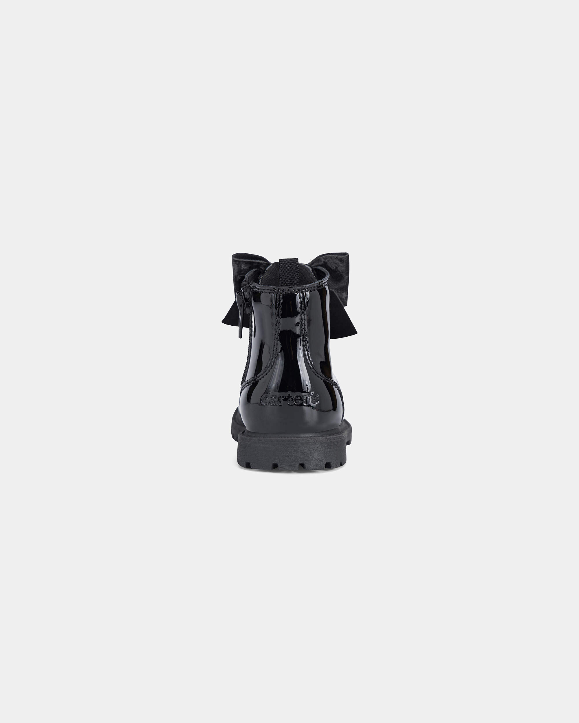 Toddler Girl Bow Combat Boots - Black