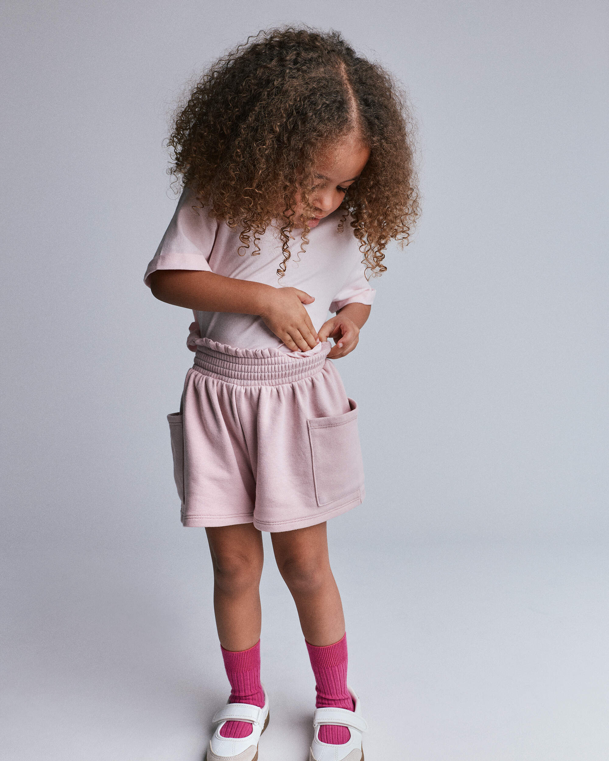 Toddler Girl Swing Shorts with Pockets - Rose