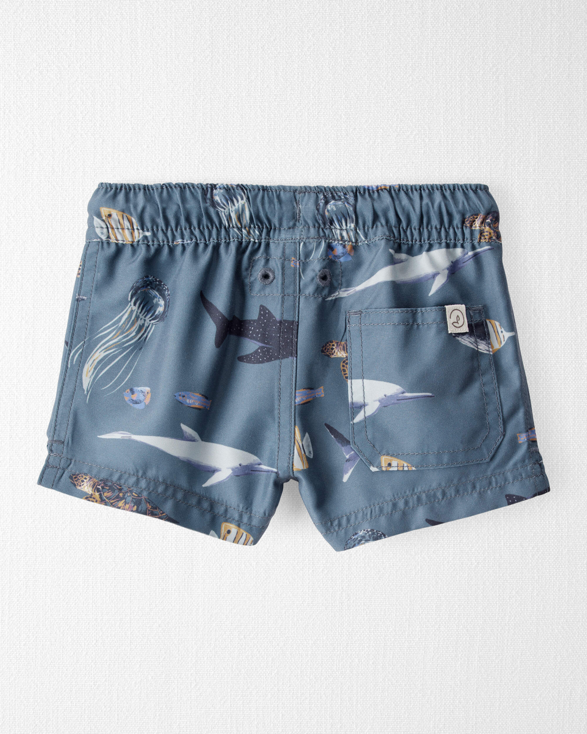 Baby Boy Recycled Ocean-Print Swim Trunks