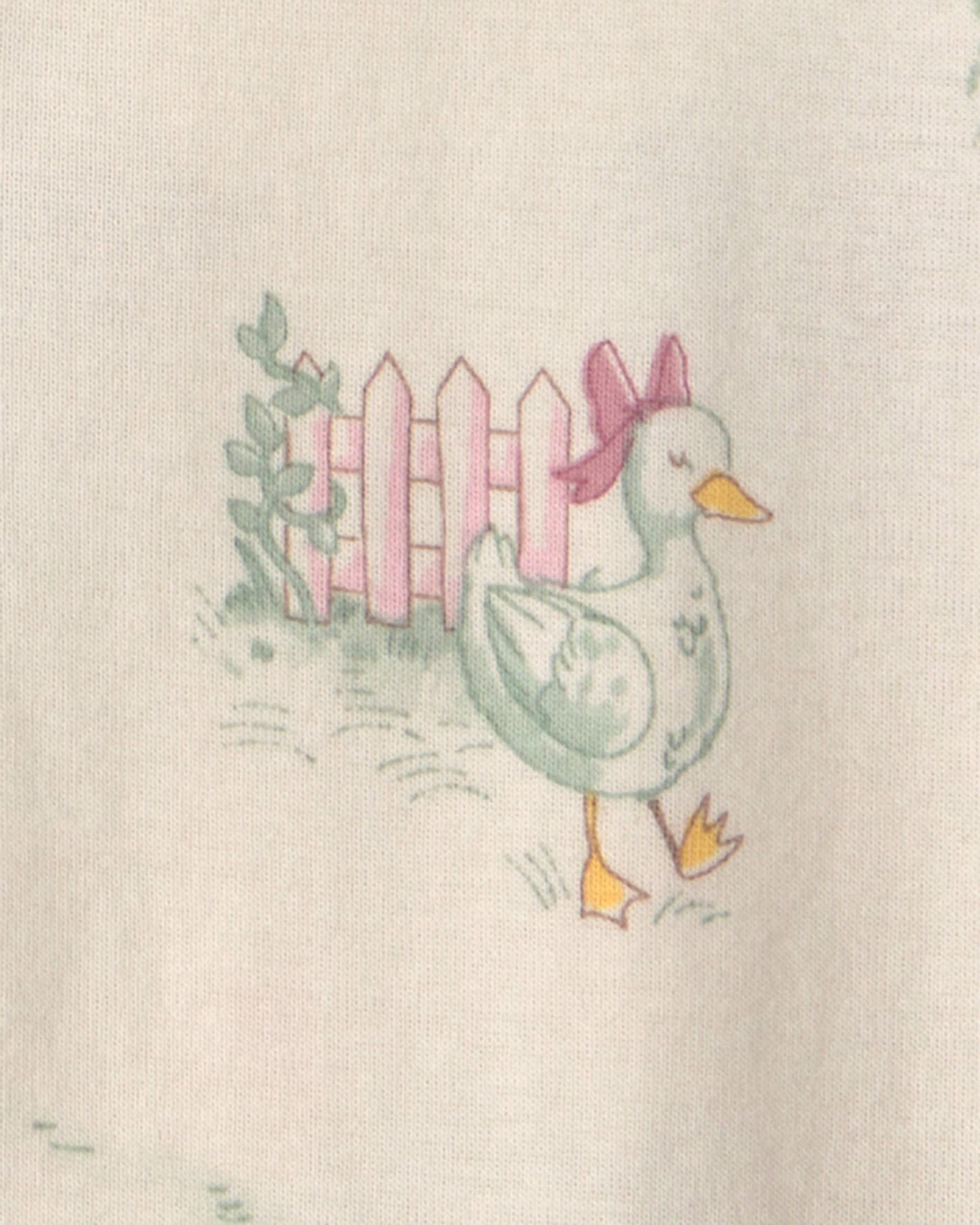 Toddler Girl 1-Piece Country Farm 100% Cotton Snug Fit Pyjama - Cream