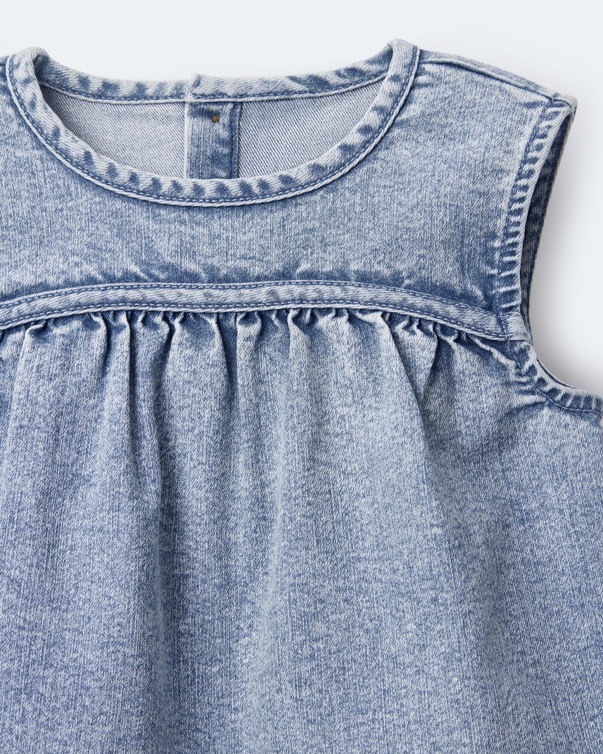 Toddler Girl Sleeveless Denim Top Avenue Wash - Blue