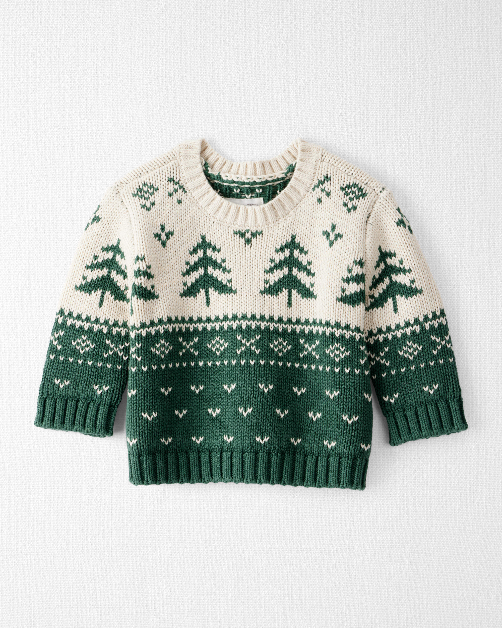 Baby Organic Cotton Fair Isle Sweater Knit Pullover