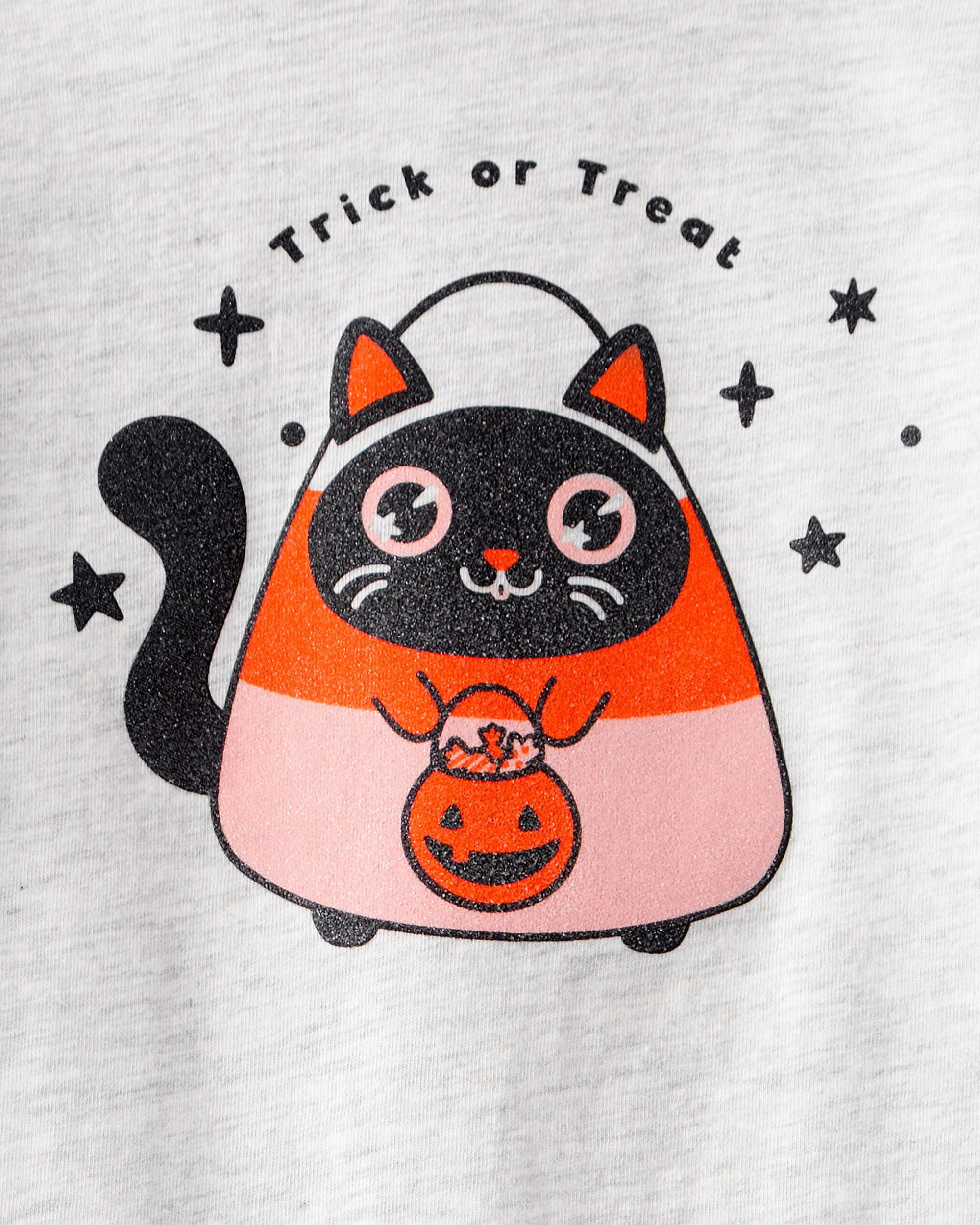 Toddler Girl Halloween Cat Long-Sleeve Graphic Tee - Grey