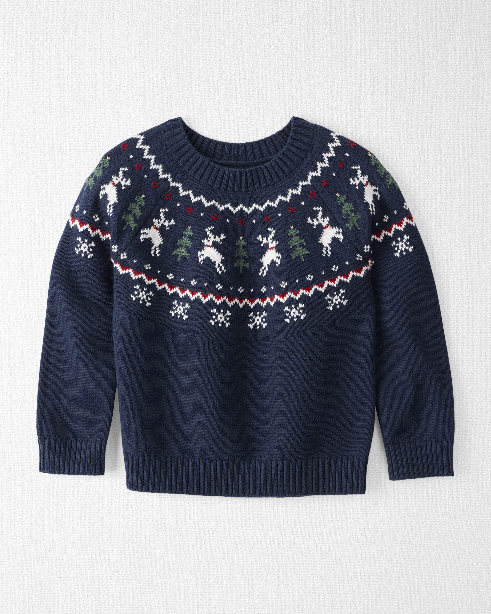 Toddler Organic Cotton Fair Isle Sweater Knit Pullover