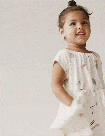 Toddler Girl Avenue Twirl™ Dress Park Day Print - Cream