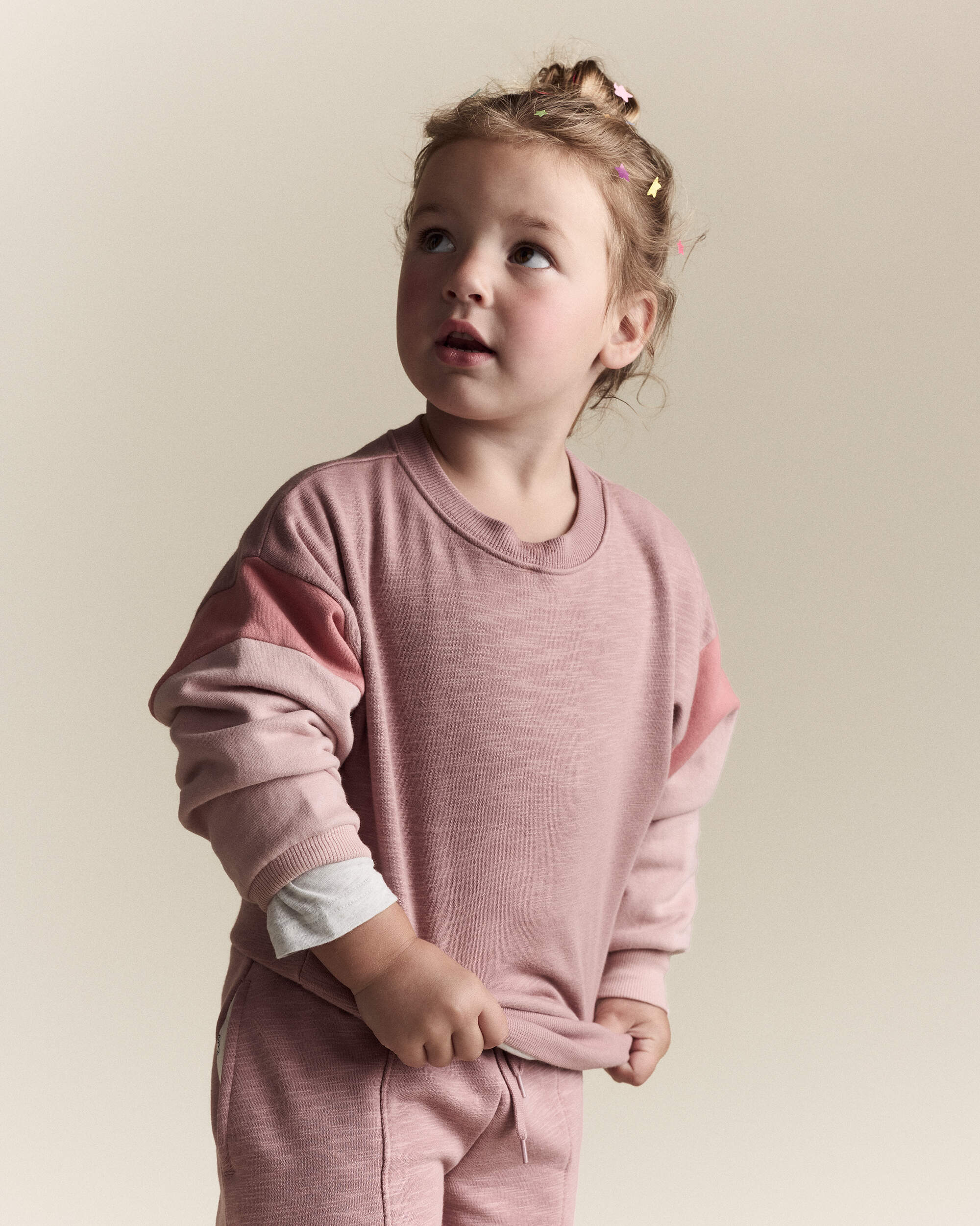 Toddler Girl Colourblock Dolman-Sleeve Sweatshirt - Mauve