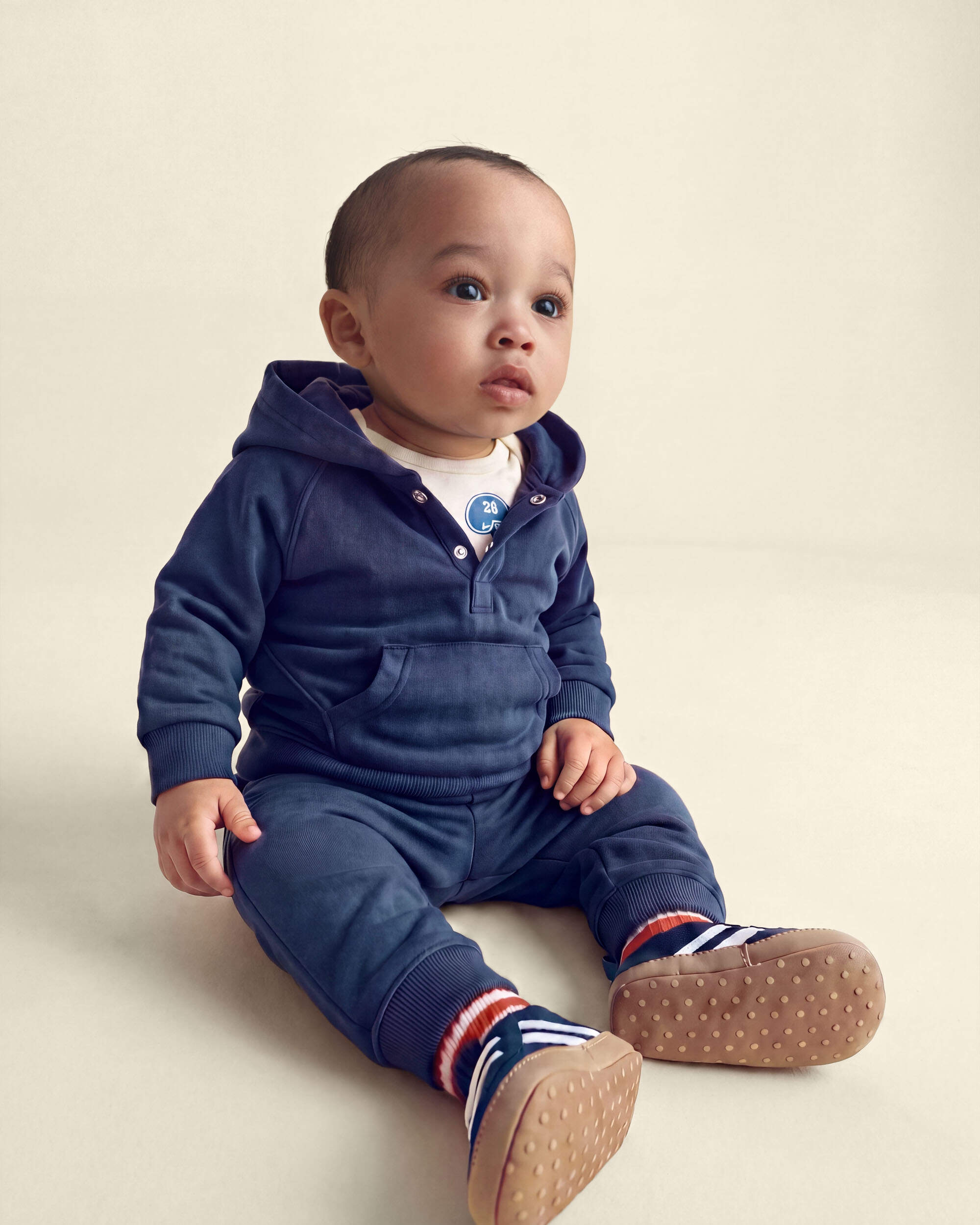 Baby Boy 3-Piece Football French Terry Layering Set - Navy Blue