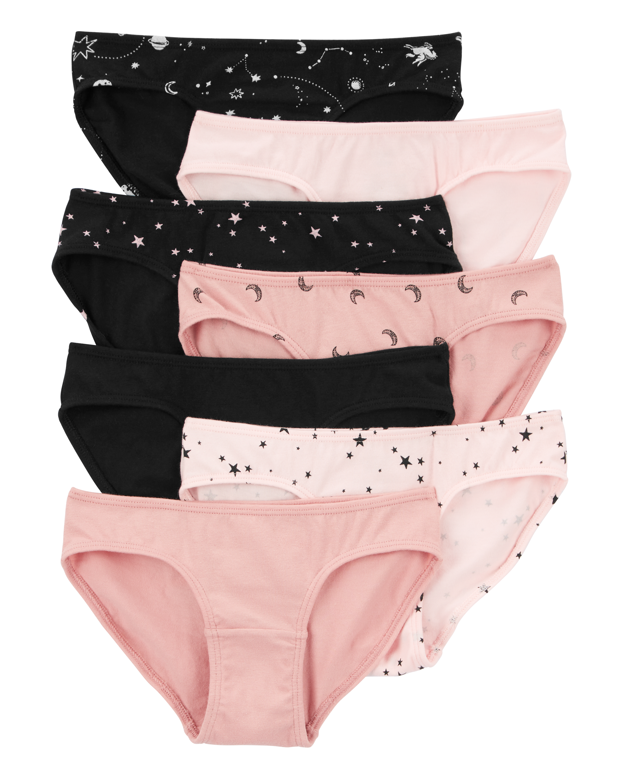 Kid 7-Pack Stars Bikini Stretch Cotton Undies