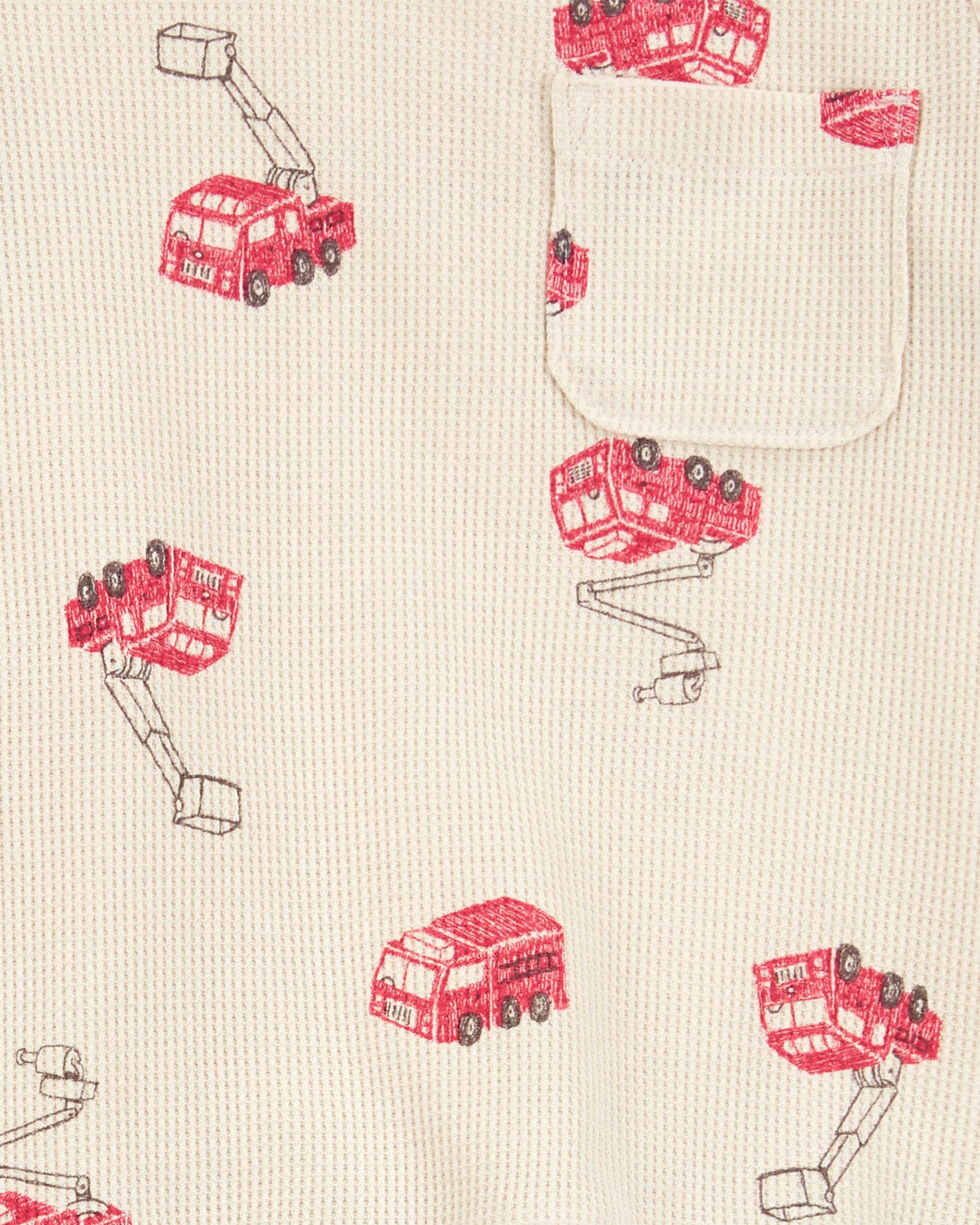 Toddler 2-Piece Fire Truck Outfit Set - Ivory