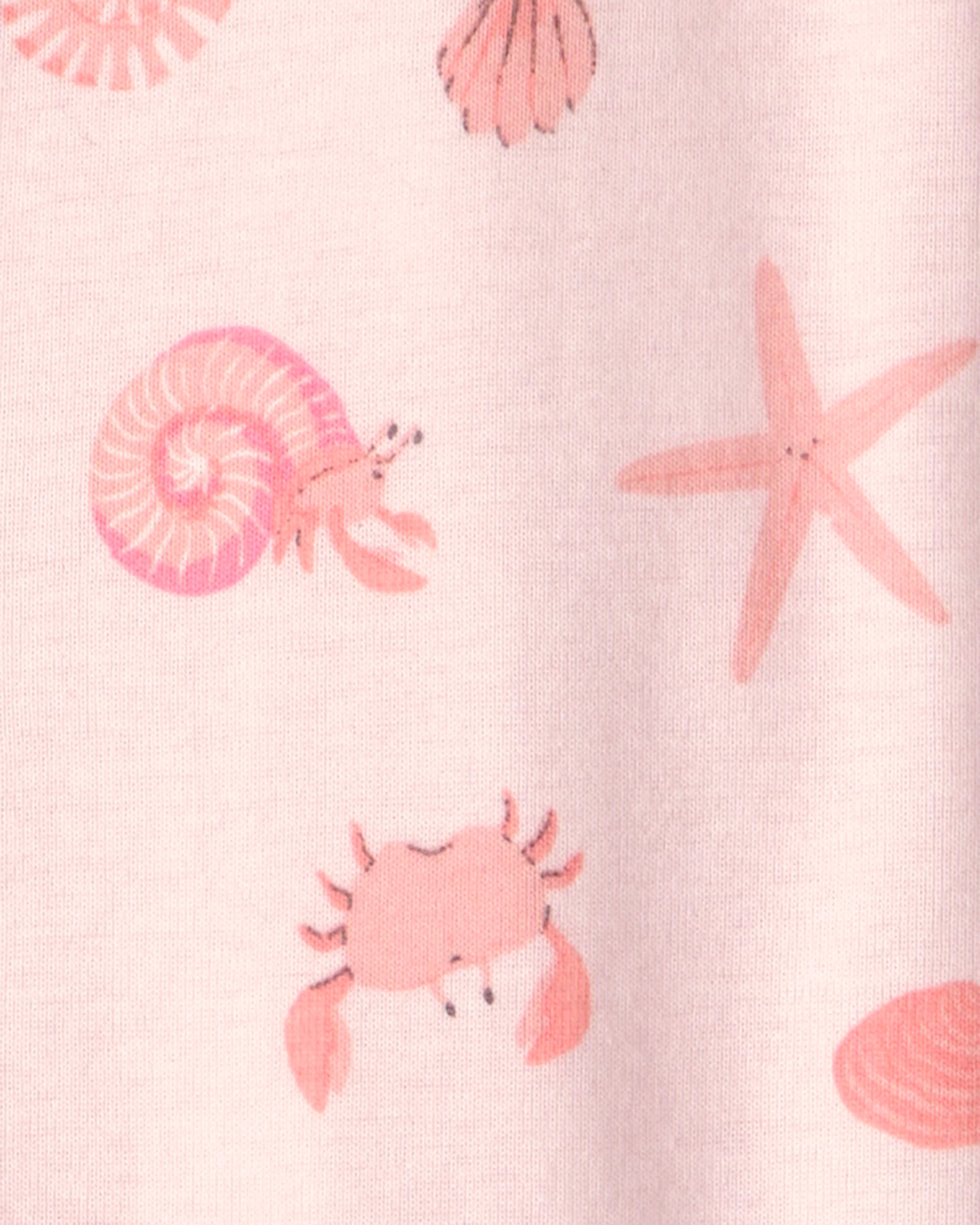 Baby Girl Seashell 100% Cotton Snug Fit 1-Piece pyjama - Pink